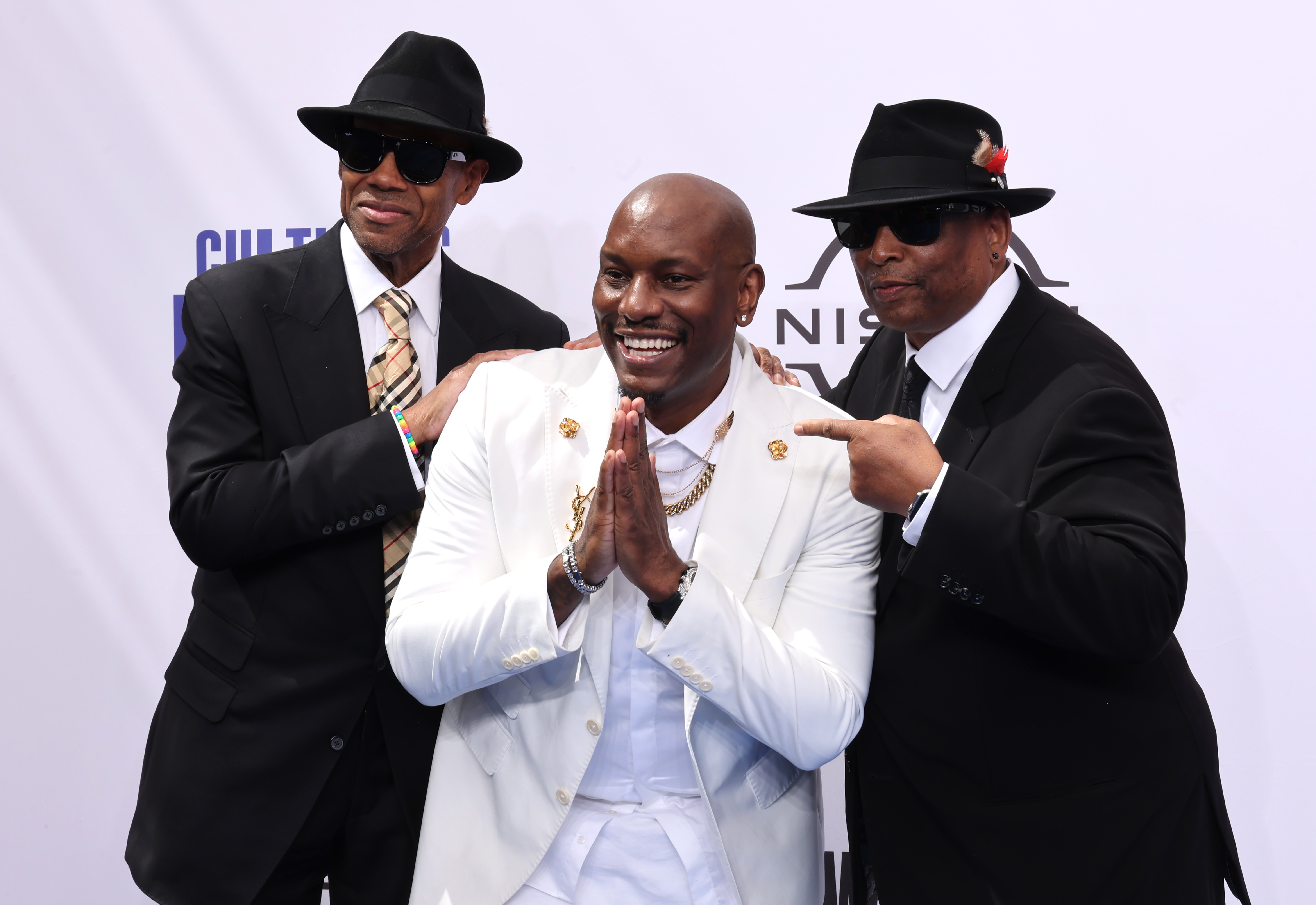 LOS ANGELES, CALIFORNIA - JUNE 30: (L-R) Jimmy Jam, Tyrese Gibson and Terry Lewis attend the 2024 BET Awards at Peacock Theater on June 30, 2024 in Los Angeles, California. (Photo by Amy Sussman/Getty Images)