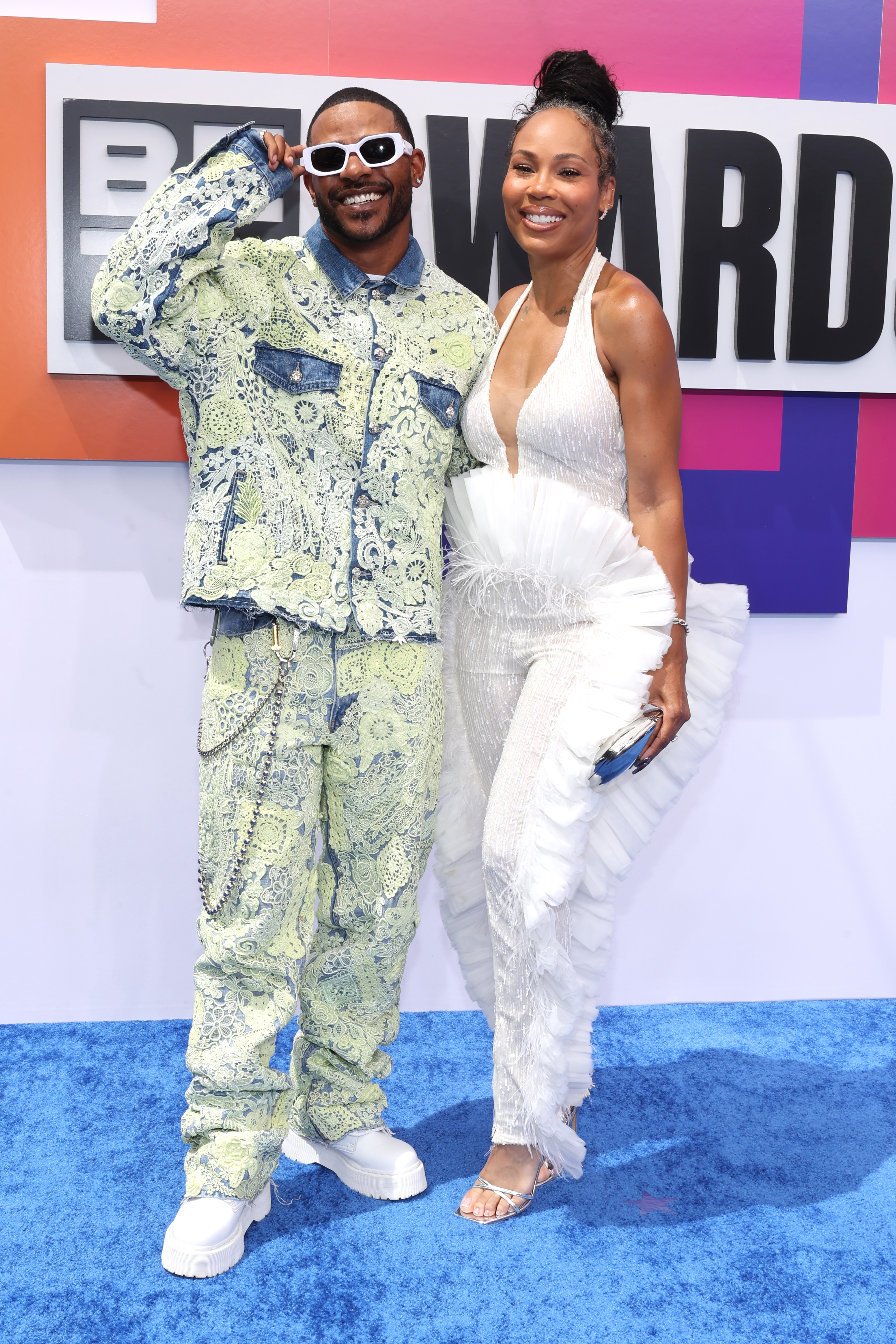 LOS ANGELES, CALIFORNIA - JUNE 30: (L-R) Eric Bellinger and La'Myia Good attend the 2024 BET Awards at Peacock Theater on June 30, 2024 in Los Angeles, California. (Photo by Amy Sussman/Getty Images)