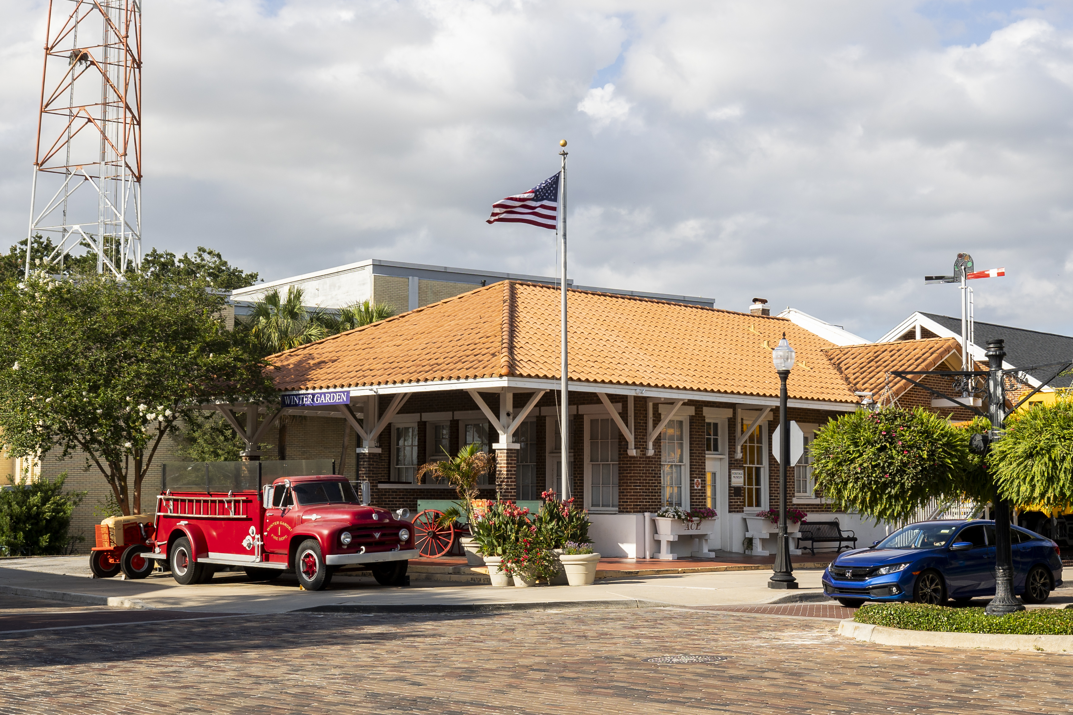 A historic firetruck sits outside the Winter Garden Heritage Foundation and Heritage Museum in Winter Garden on May 20, 2024. (Patrick Connolly/Orlando Sentinel)