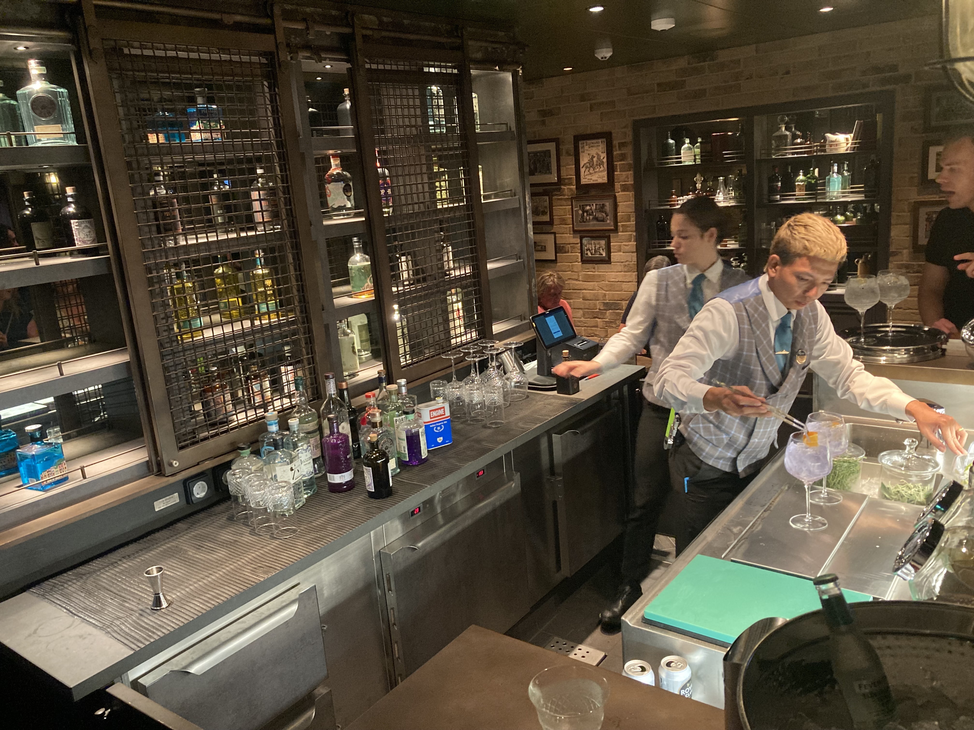 The Gin Project makes custom gin drinks on board the MSC World America. (Richard Tribou/Orlando Sentinel)
