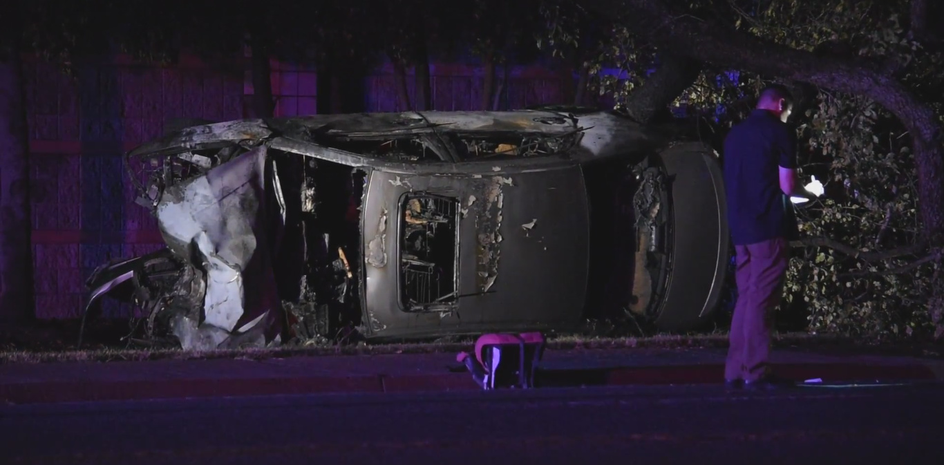 UPDATE: Vehicle rollover with fire, shooting related, Brentwood Area, Sacramento 4