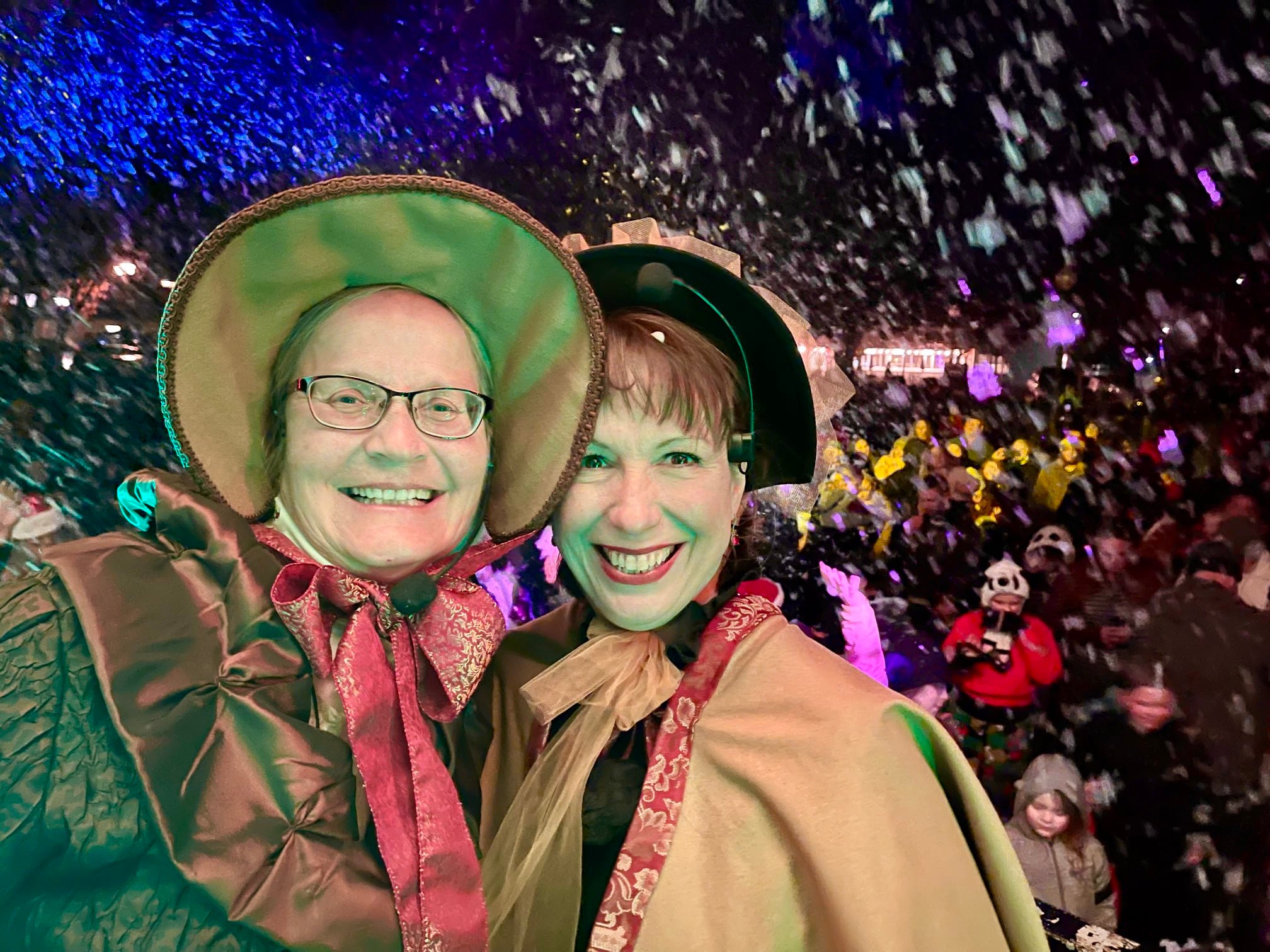 My Divas Marie Schrader (left) and Laura Sammel enjoy the festive atmosphere of Lakeport Blizzard last Christmas. (Lucy Llewellyn Byard for the Record-Bee)