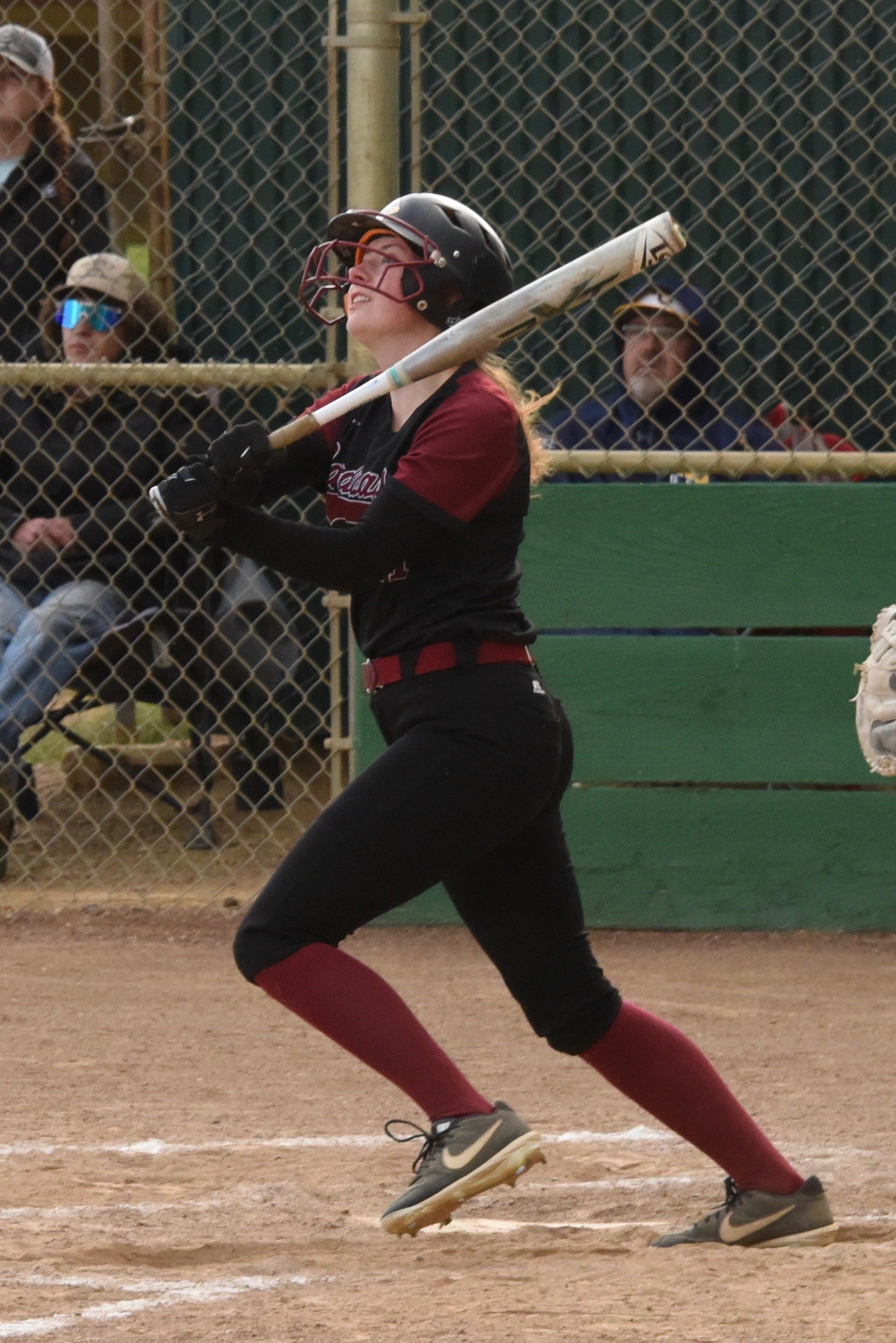 Clear Lake's Stella Hill connects on an 0-2 pitch in the bottom of the fifth inning to tie the game at 1. Her home run sailed over the fence in left field.