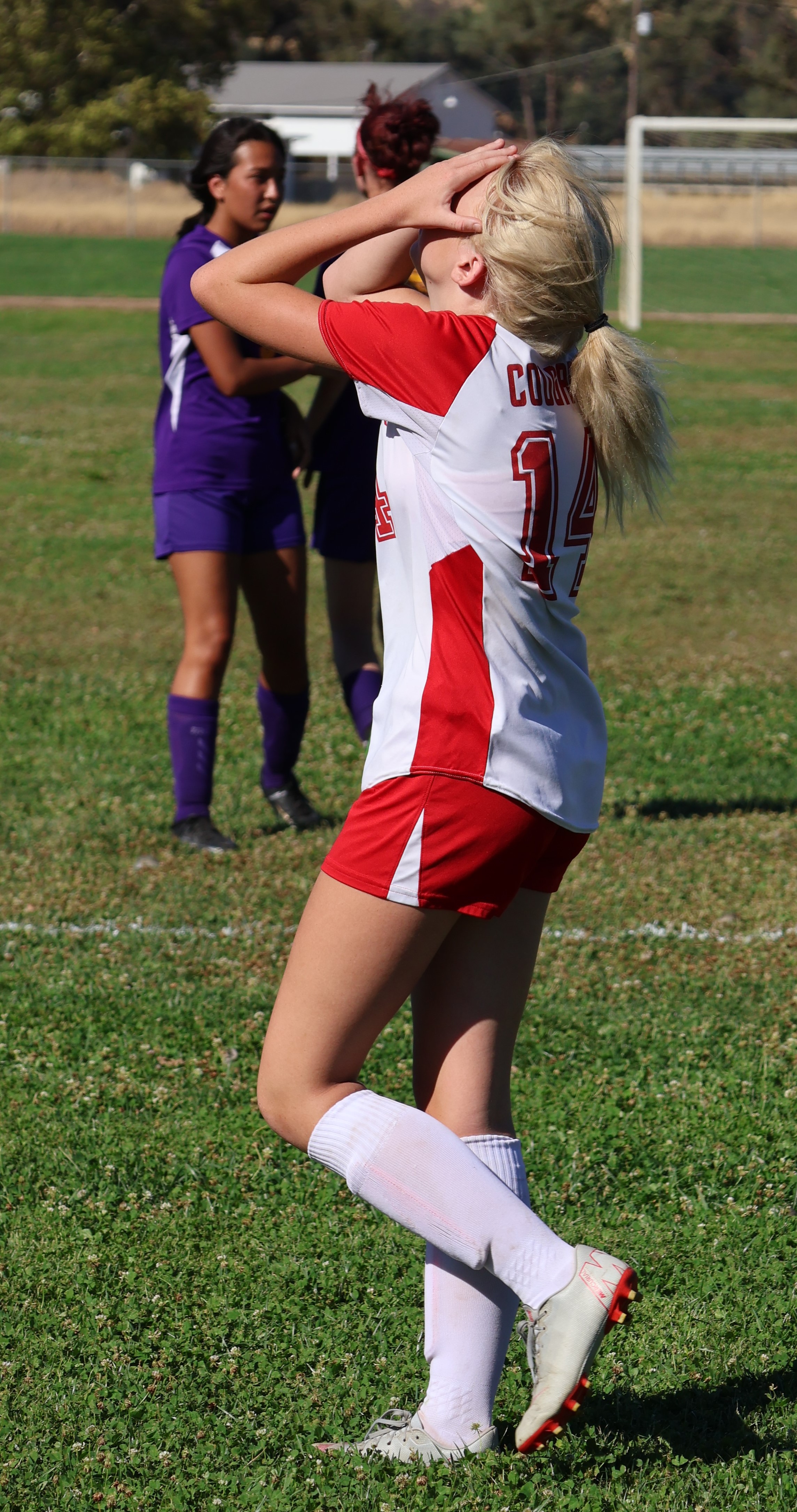 Upper Lake's Ashlyn Rhodes reacts after missing a shot in the first half against Middletown. (Photos by Brian Sumpter)