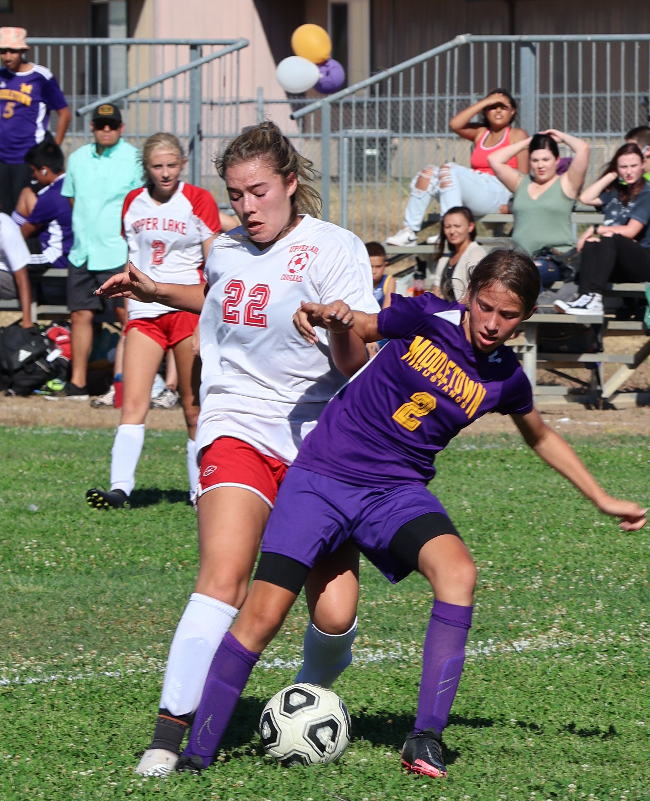 Middletown's Jenna Tufo (right) defends against Clear Lake's Nya Marcks in the first half. (Photos by Brian Sumtper)