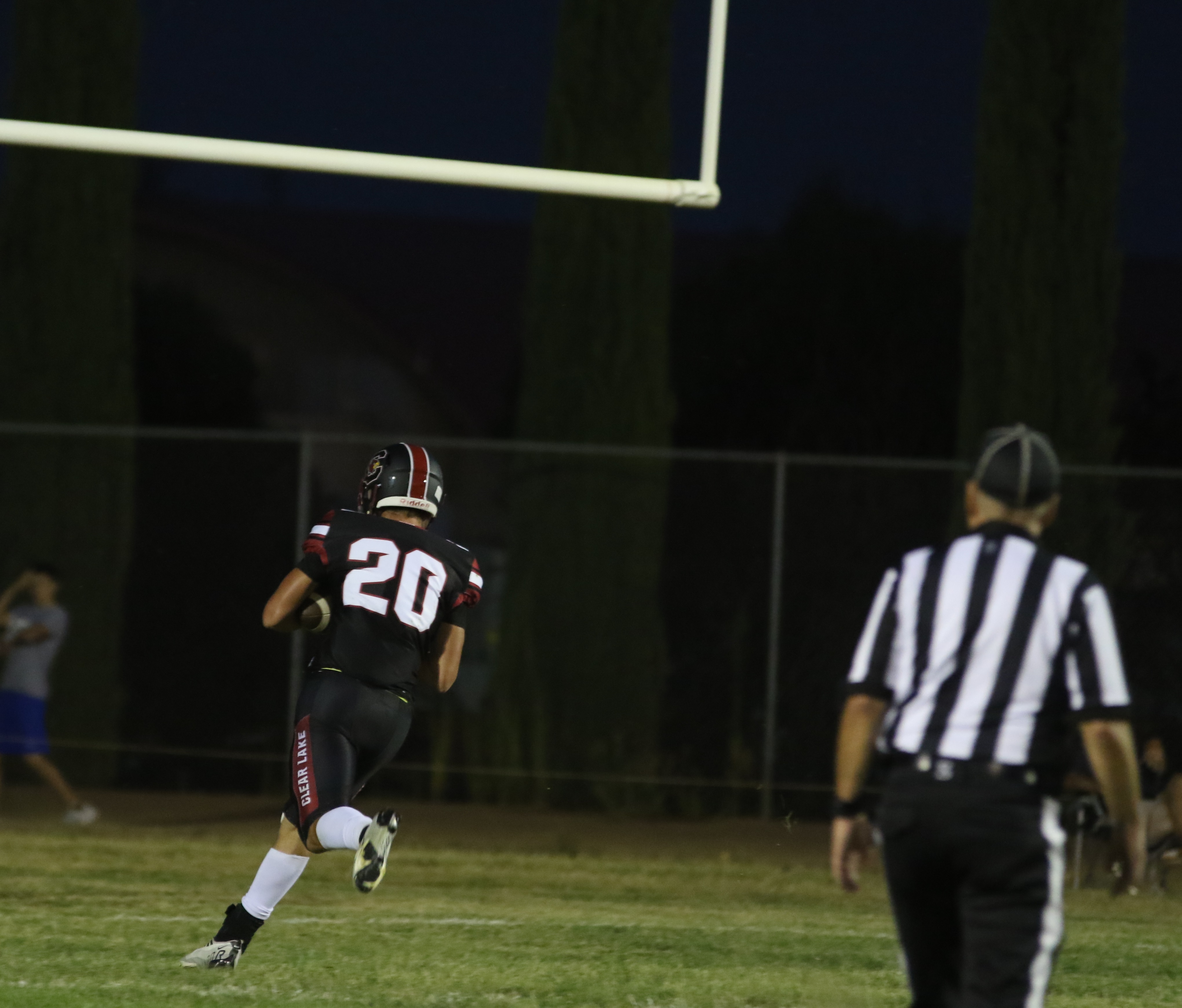 Clear Lake tight end Cody Hayes scores in the first quarter, one of his two receiving touchdowns on the night. He ended up with 124 yards on seven catches. (Photos by Minenna Photography)