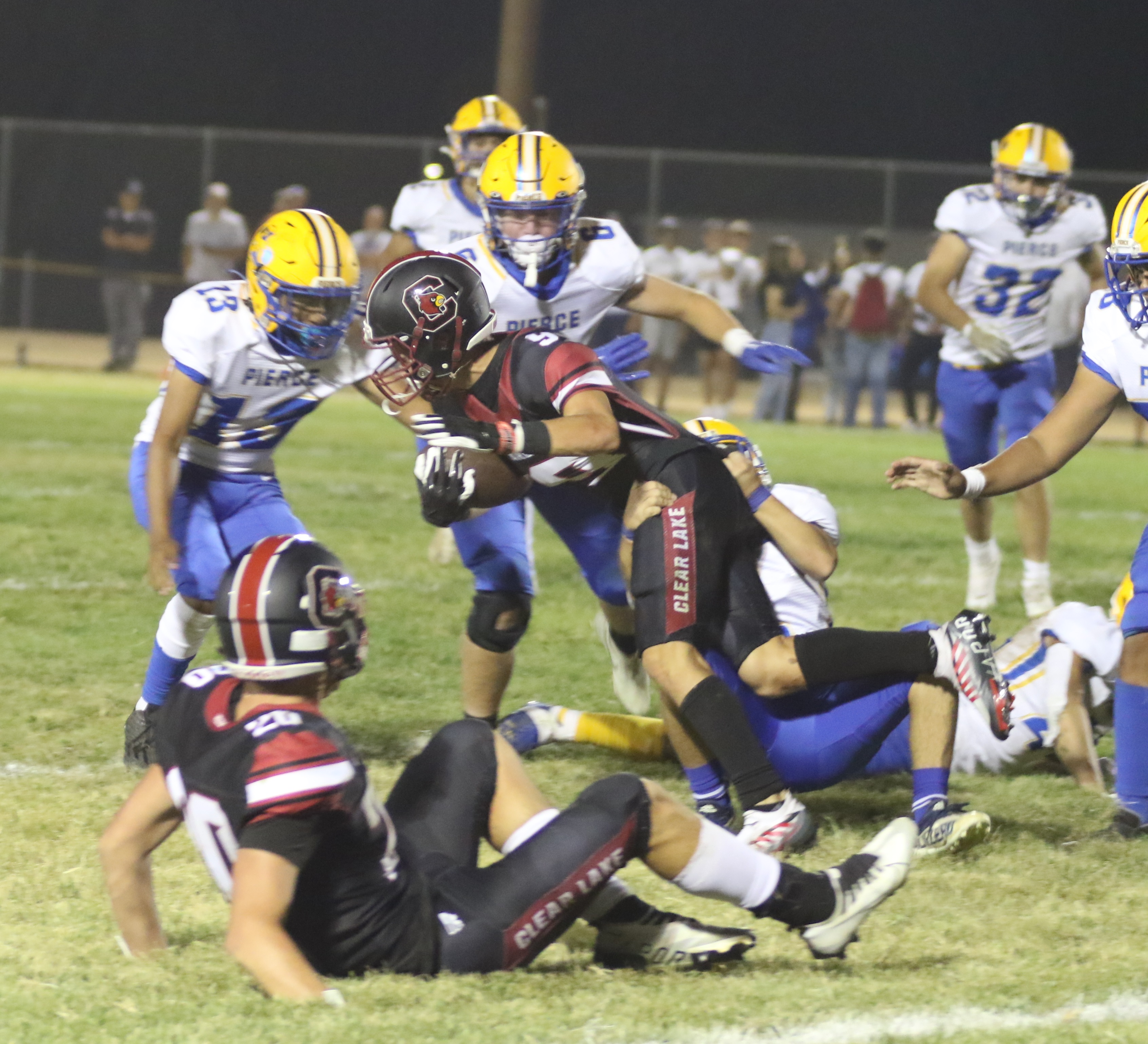 Clear Lake freshman Jesse Hayes made a solid high school debut with five catches for 61 yards and a touchdown. (Photos by Minenna Photography)