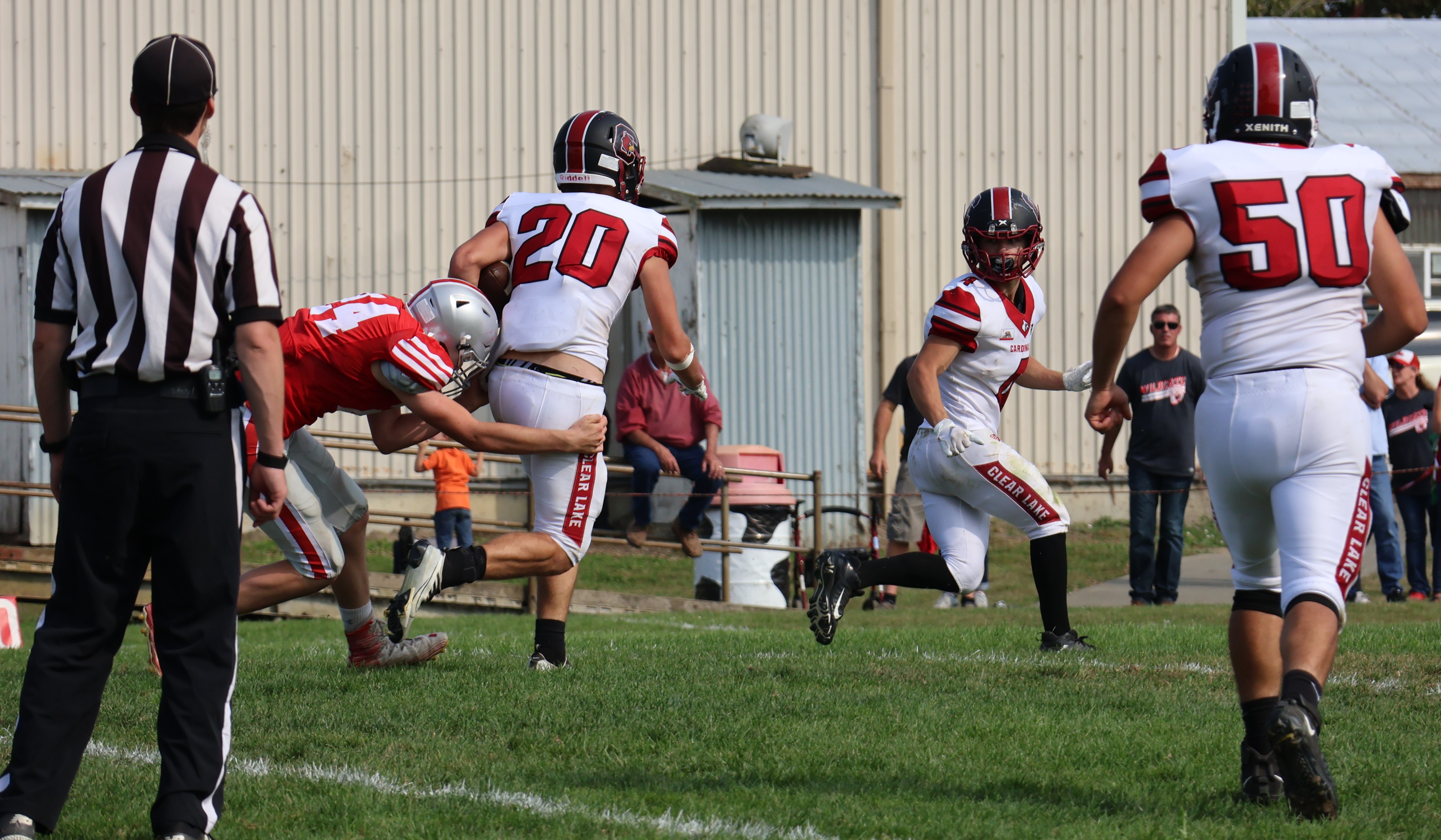 Clear Lake's Cody Hayes gains 15 yards on a big third down reception late in the third quarter that eventually led to the Cardinals' final points early in the fourth quarter. In fact, Hayes ended that 10-play drive with a 4-yard touchdown catch. (Photos by Brian Sumpter)