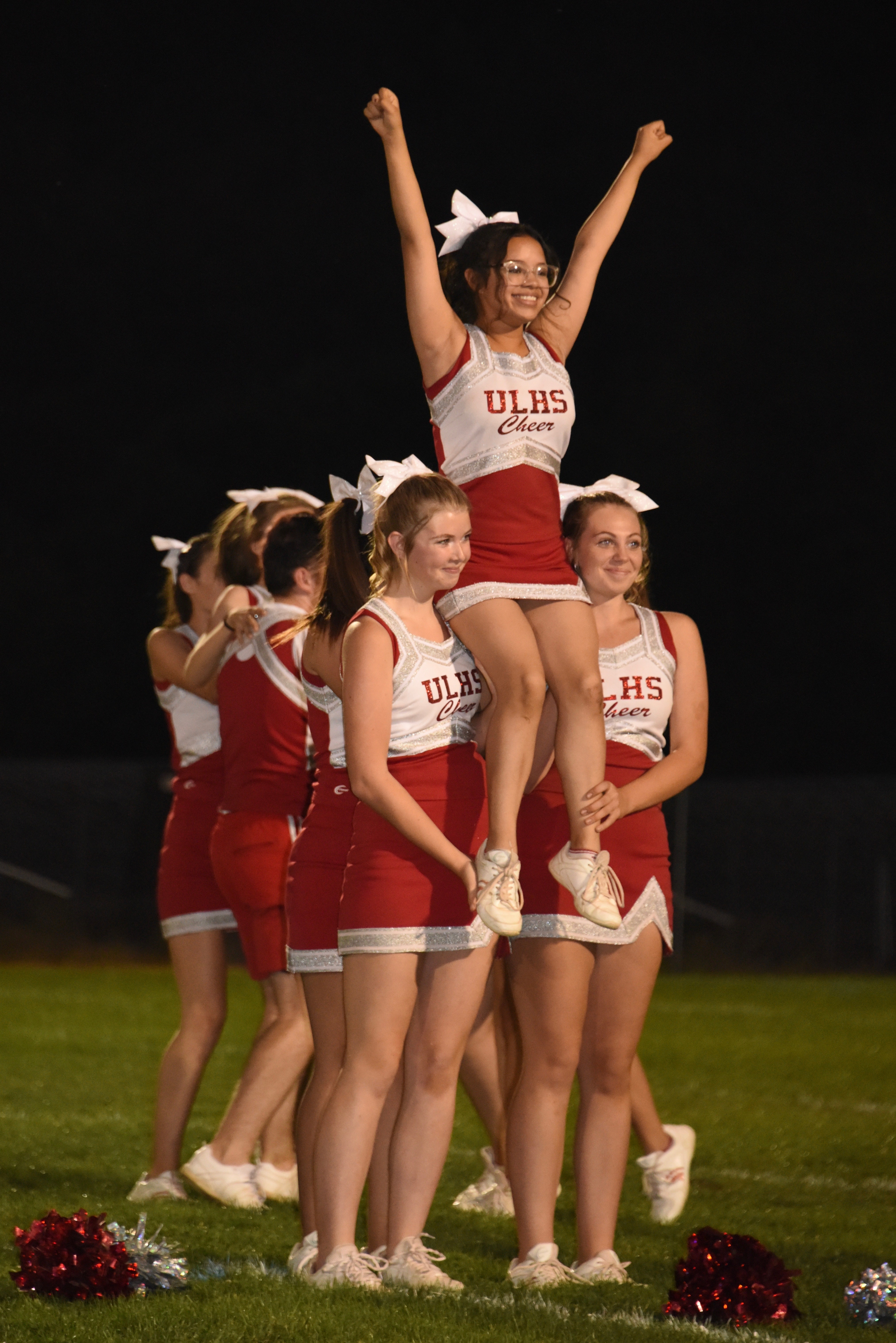 Upper Lake's cheerleaders support their team during Friday's action. (Photos courtesy of Trett Bishop)