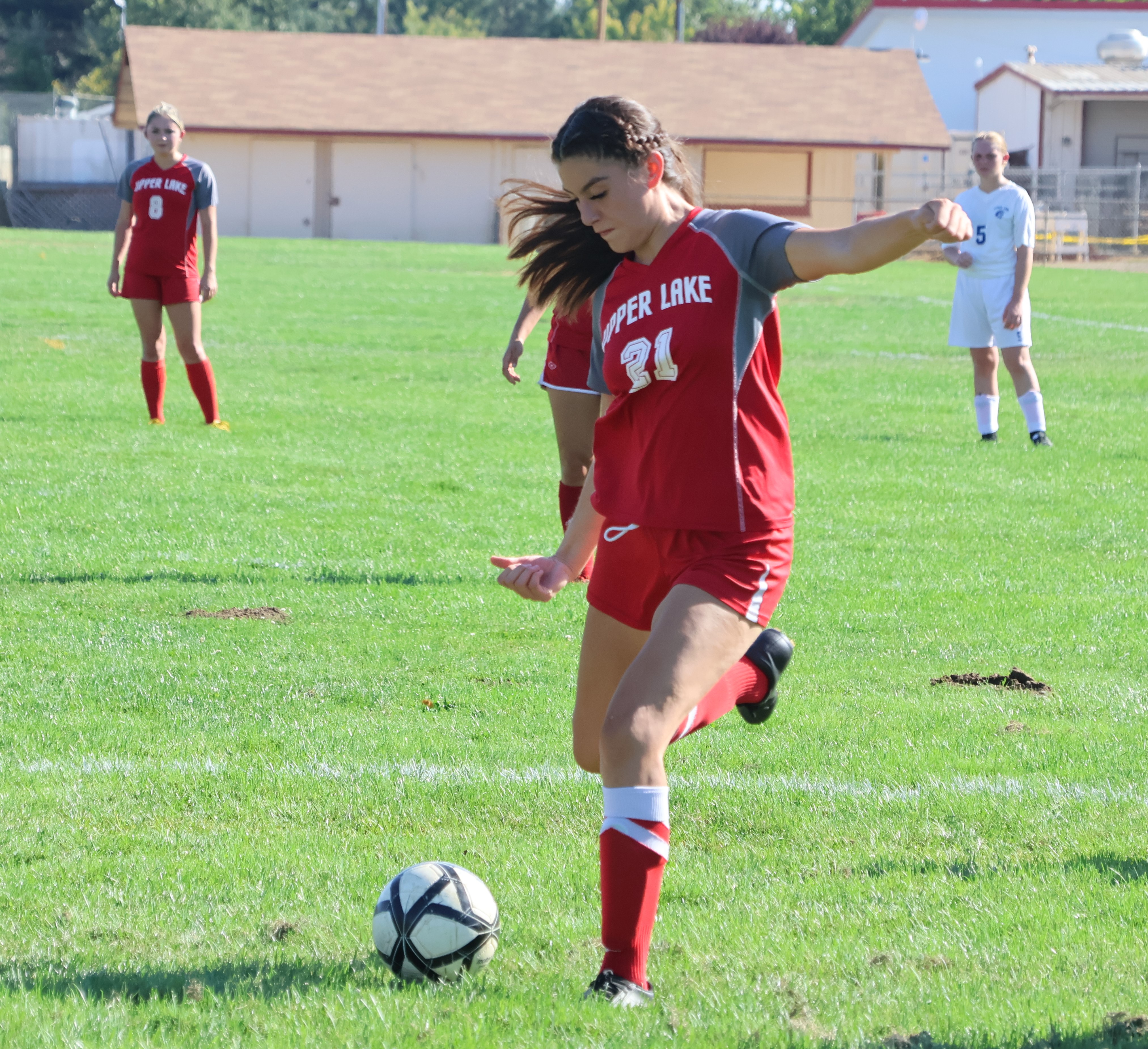 Kat Lopez-Geary's goal for Upper Lake late in the first half put the Cougars ahead to stay at 1-0. (Photos by Brian Sumpter)