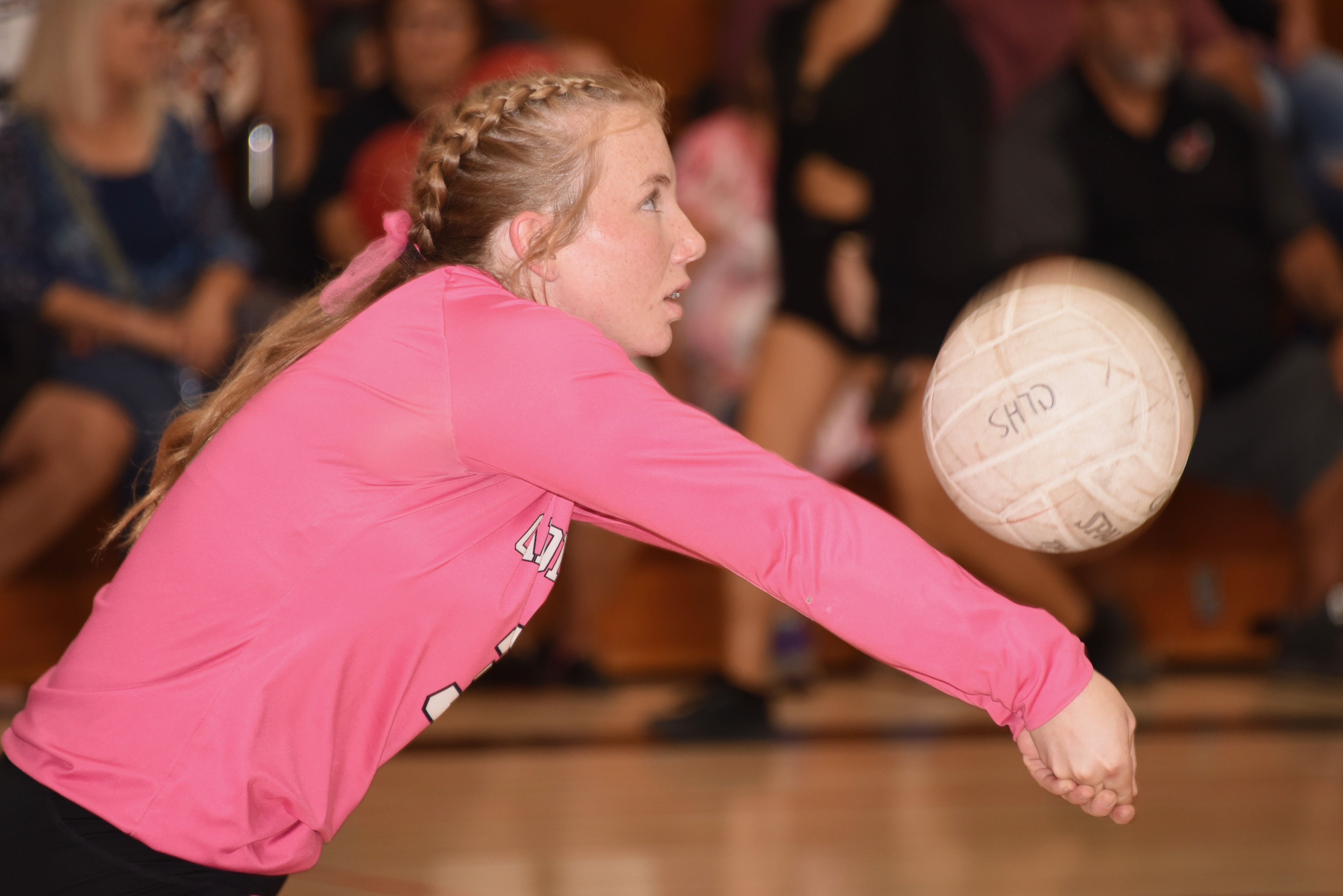 Clear Lake libero Amber Smart digs one out during a four-set win over the Cloverdale Eagles on Thursday night in Lakeport where the Cardinals honored their six seniors before the start of the final home match of the regular season. (Photos courtesy of Trett Bishop)