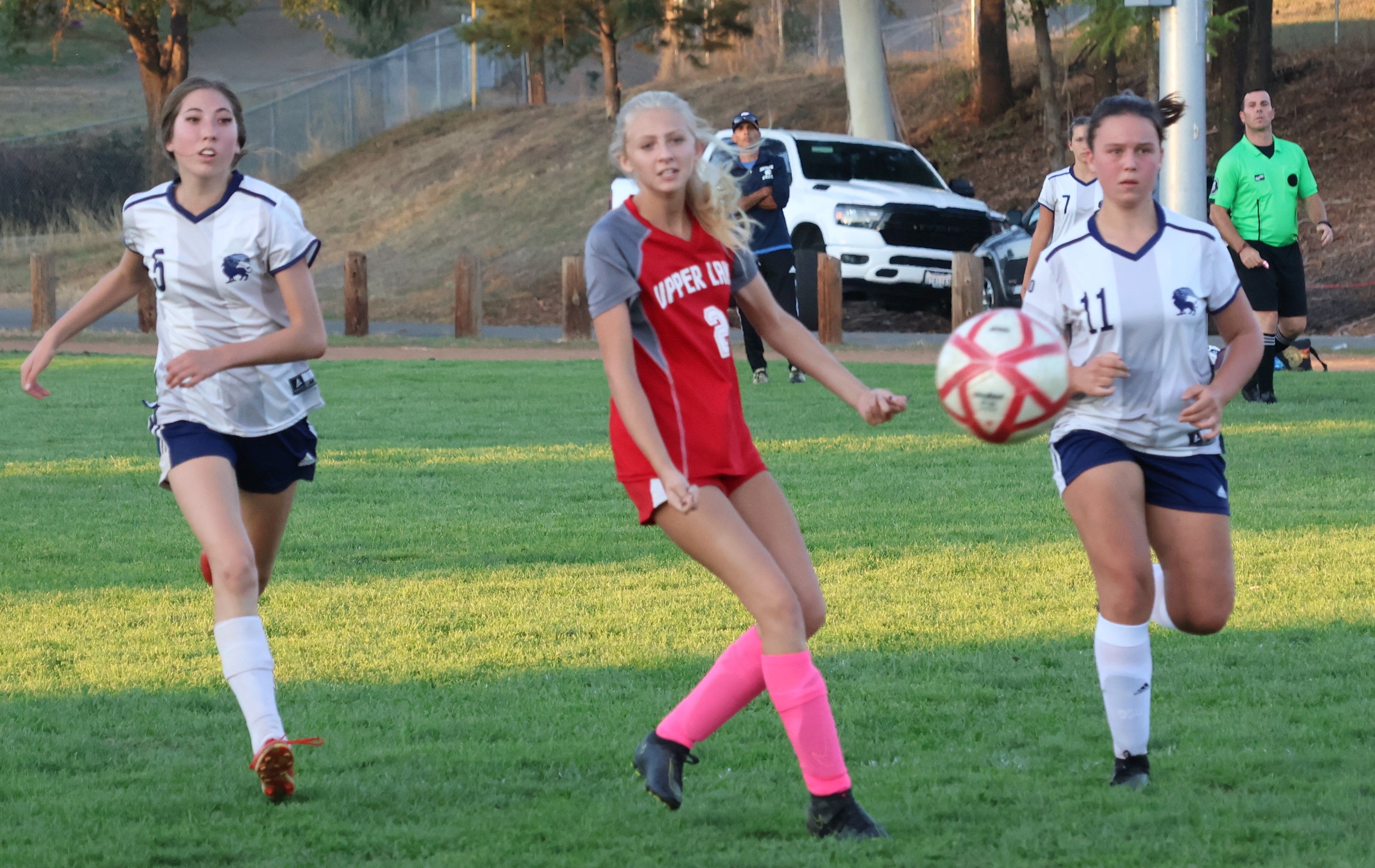 Upper Lake's Tristin Rhodes follows the flight of one of her shots in the first half. (Photos by Brian Sumpter)
