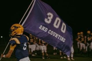Better make that 301 career wins and counting for Middletown head coach Bill Foltmer after the Mustangs' 20-7 win over St. Helena on Friday night at Bill Foltmer Field in Middletown. (Photos by Geri Costlow)