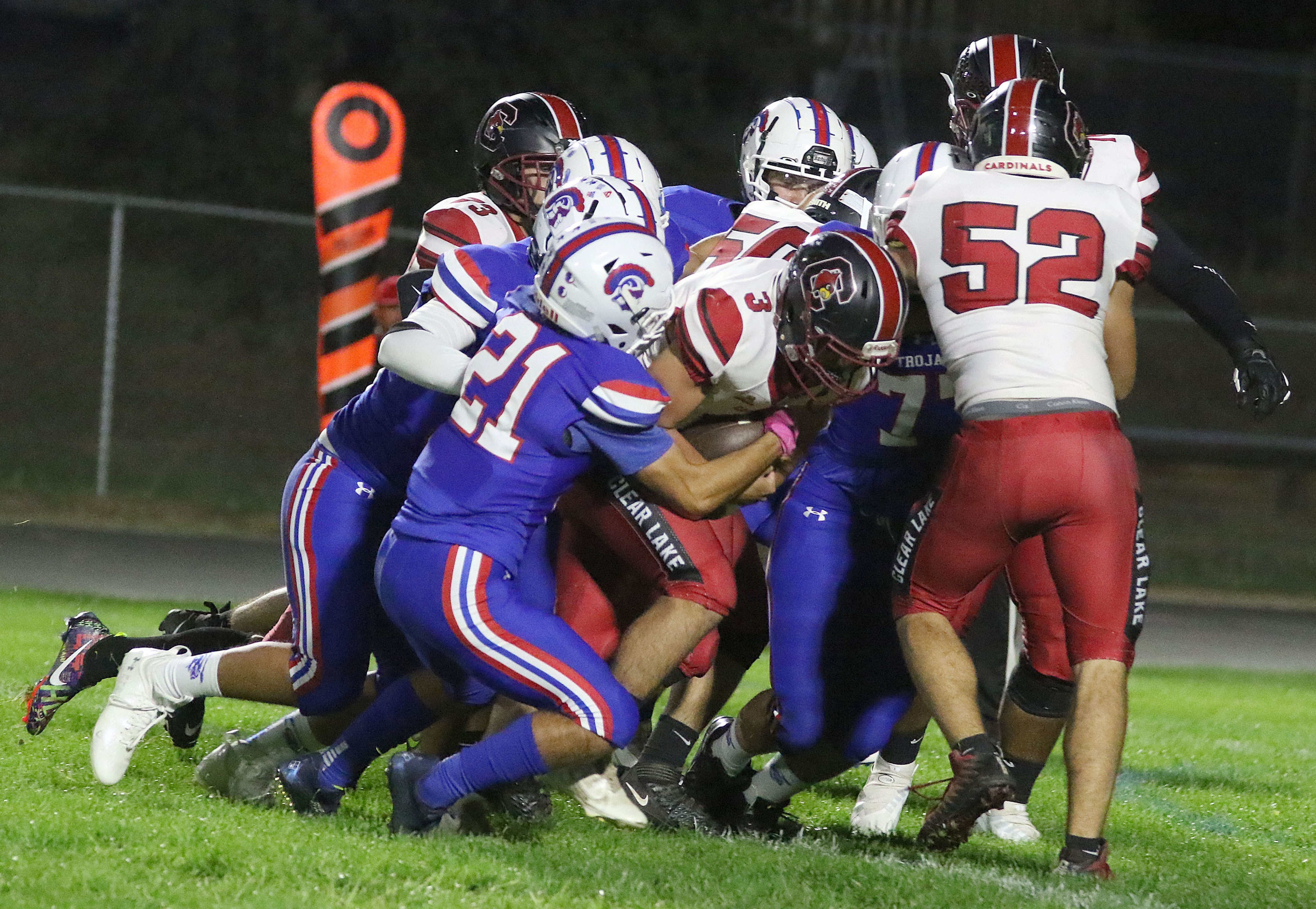 Lower Lake defensive back Zander Carver (21) received an All-League honorable mention.