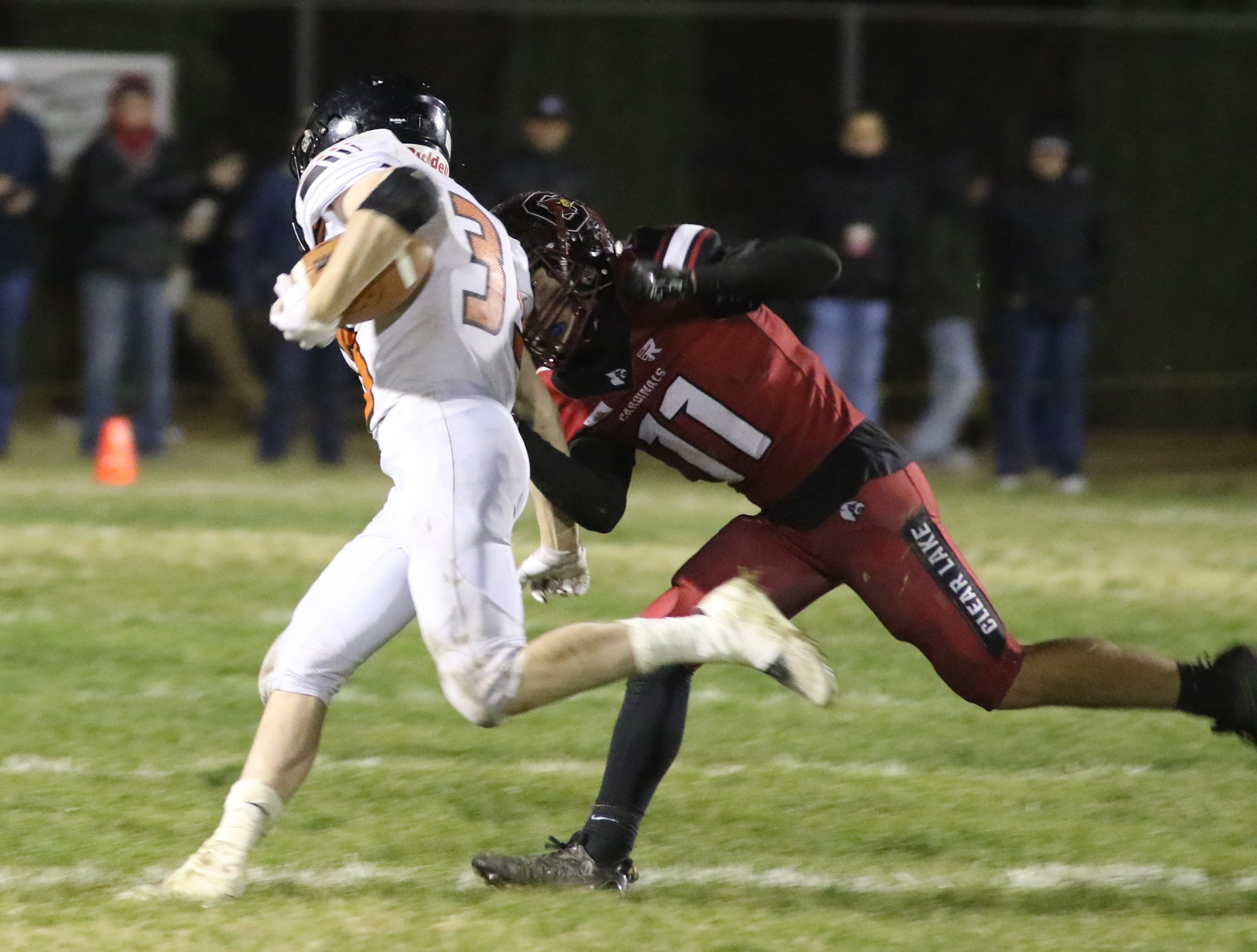 Kelseyville High School senior running back and linebacker Samual Vanoven (carrying ball) is a member of both the All-County offense and defense in 2022. (File photo)