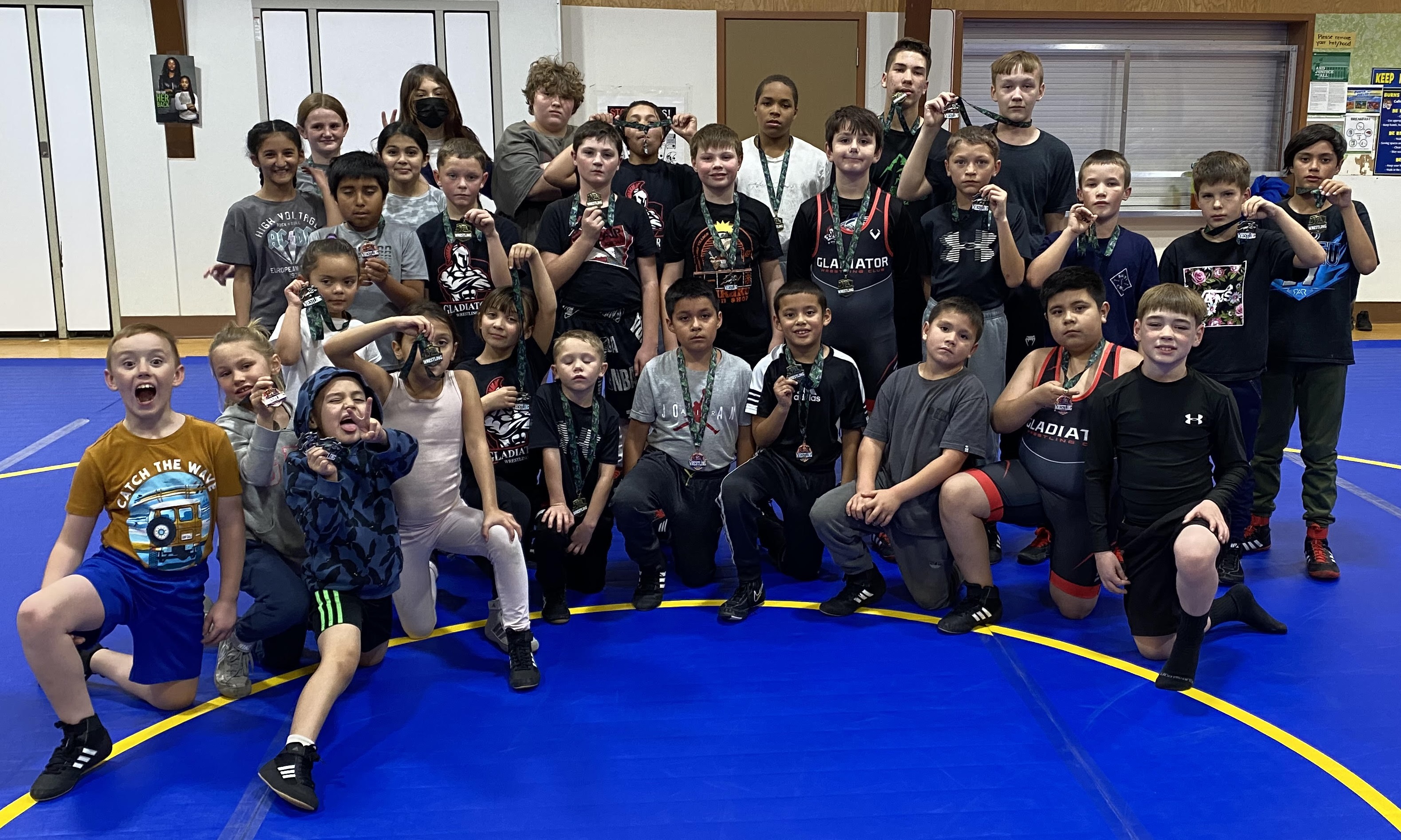 The Gladiator Wrestling Club of Lake County showed up in force during a tournament Saturday in Willits. (Courtesy photo)