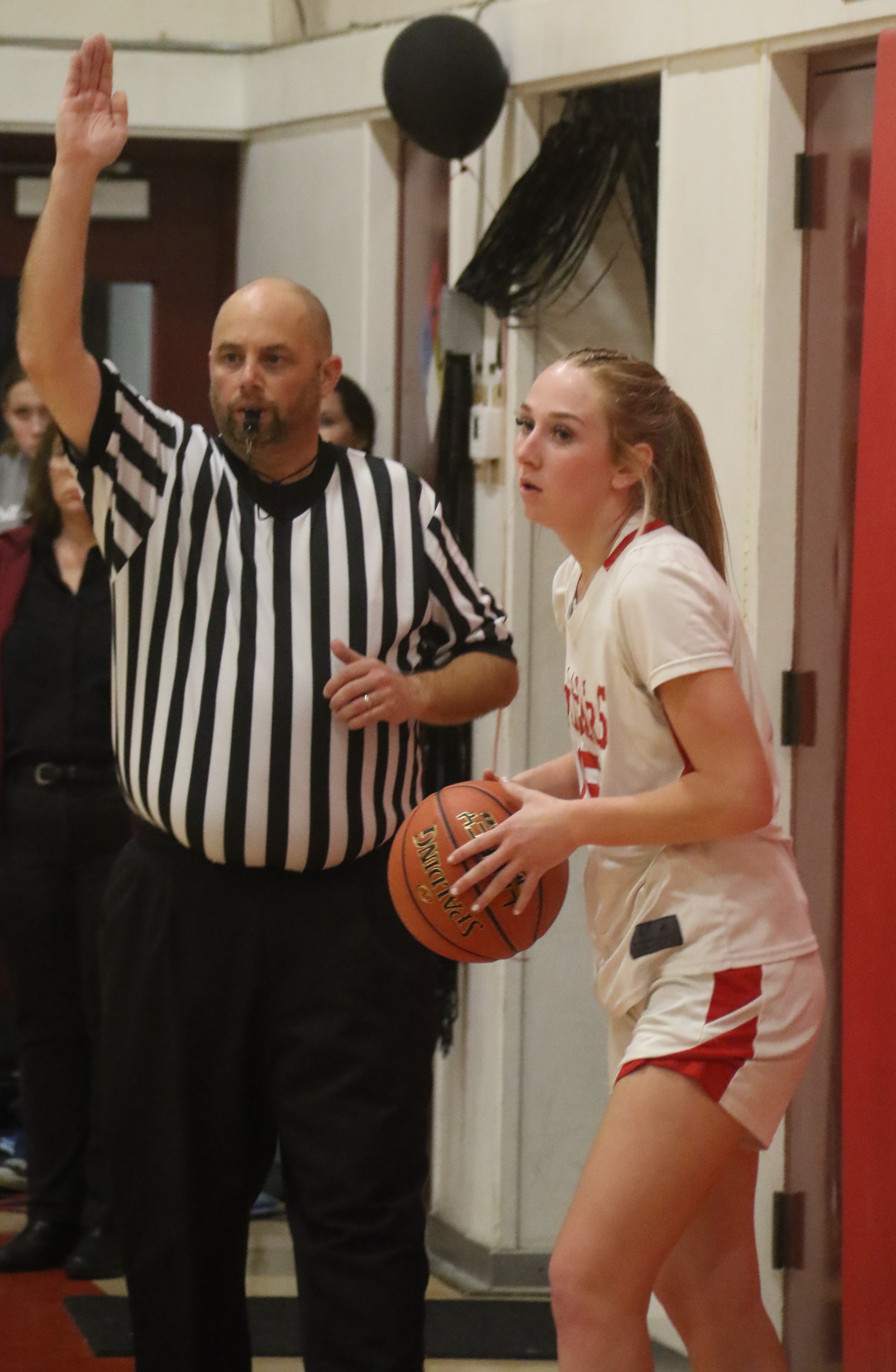Upper Lake's Madison Noble prepares readies an inbound pass during Tuesday's action. Noble sank a pair of late free throws to seal the Cougars' playoff win over Mount Diablo. (Photos by Minenna Photography)