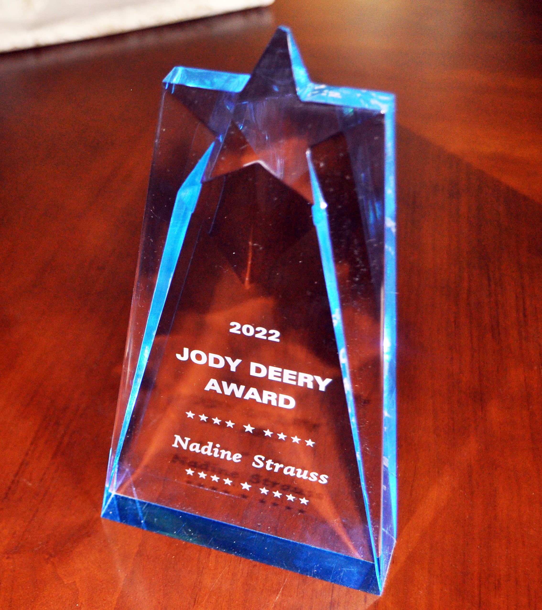 The Jody Deery Award was presented to Nadine Strauss of Lucerne during the 50th annual Racing Promotion Monthly awards ceremony Feb. 14 in Daytona Beach, Florida. (Courtesy photos)