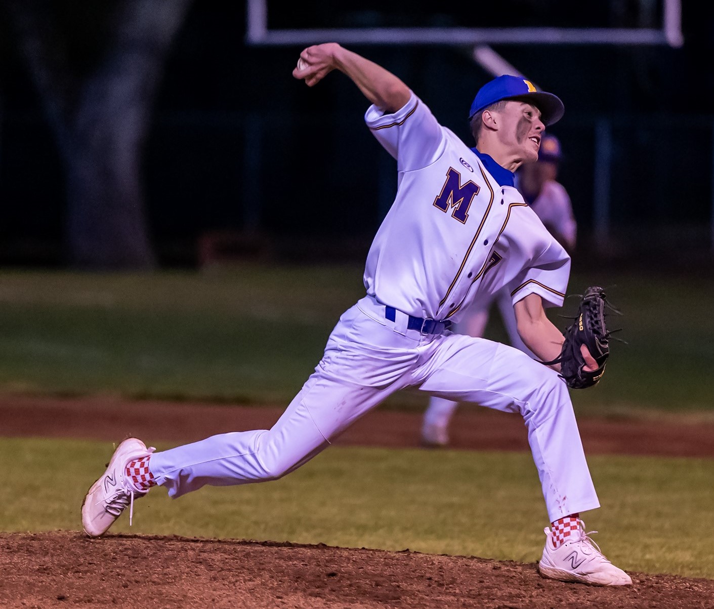 Making his first start of the season for Middletown, sophomore Troy Taber struck out the side three times and also worked his way out of a bases-loaded jam in the third inning. (Photo courtesy of Michael Lucid)