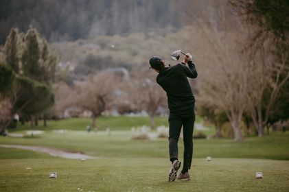 Middletown's Bodhi Moore drives the ball down the fairway at Sugarloaf Golf Course in Santa Rosa during Thursday's action. (Courtesy photos)