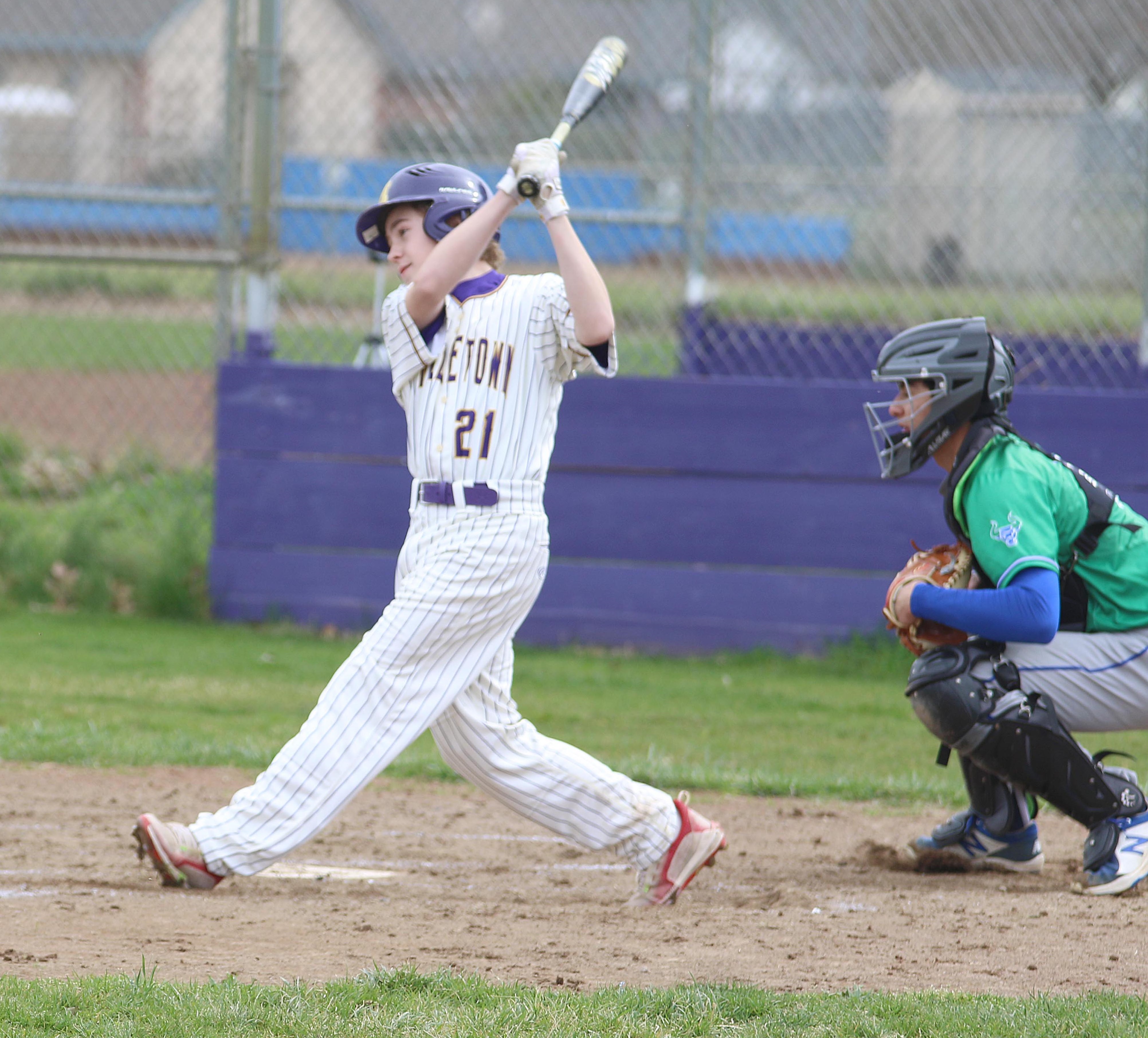 Middletown's Hayden Xavier swings away during action Saturday against Branson School of Ross. (Photos by Minenna Photography)
