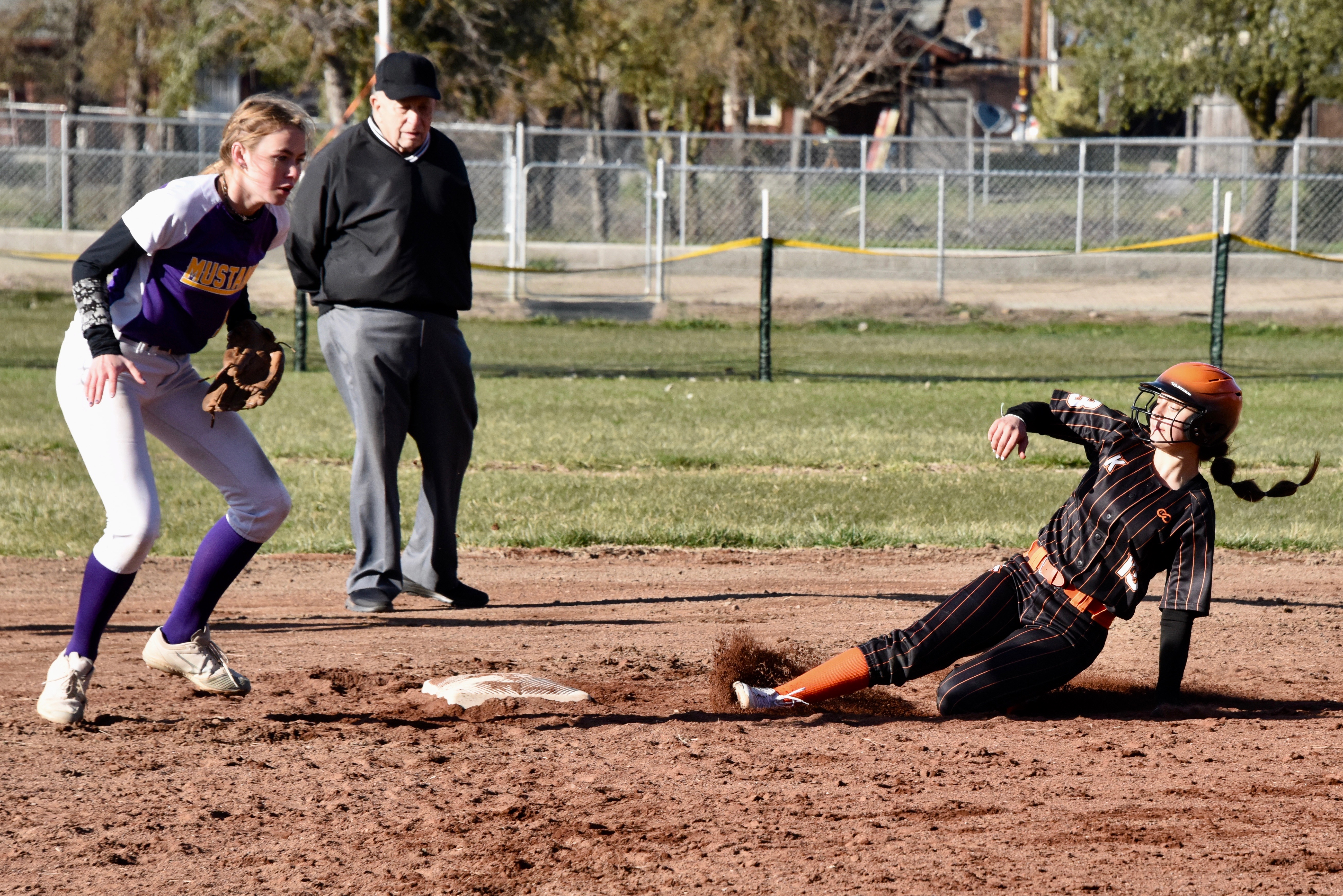 Kelseyville's Cali Schnabl steals second base. (Photos courtesy of Trett Bishop)