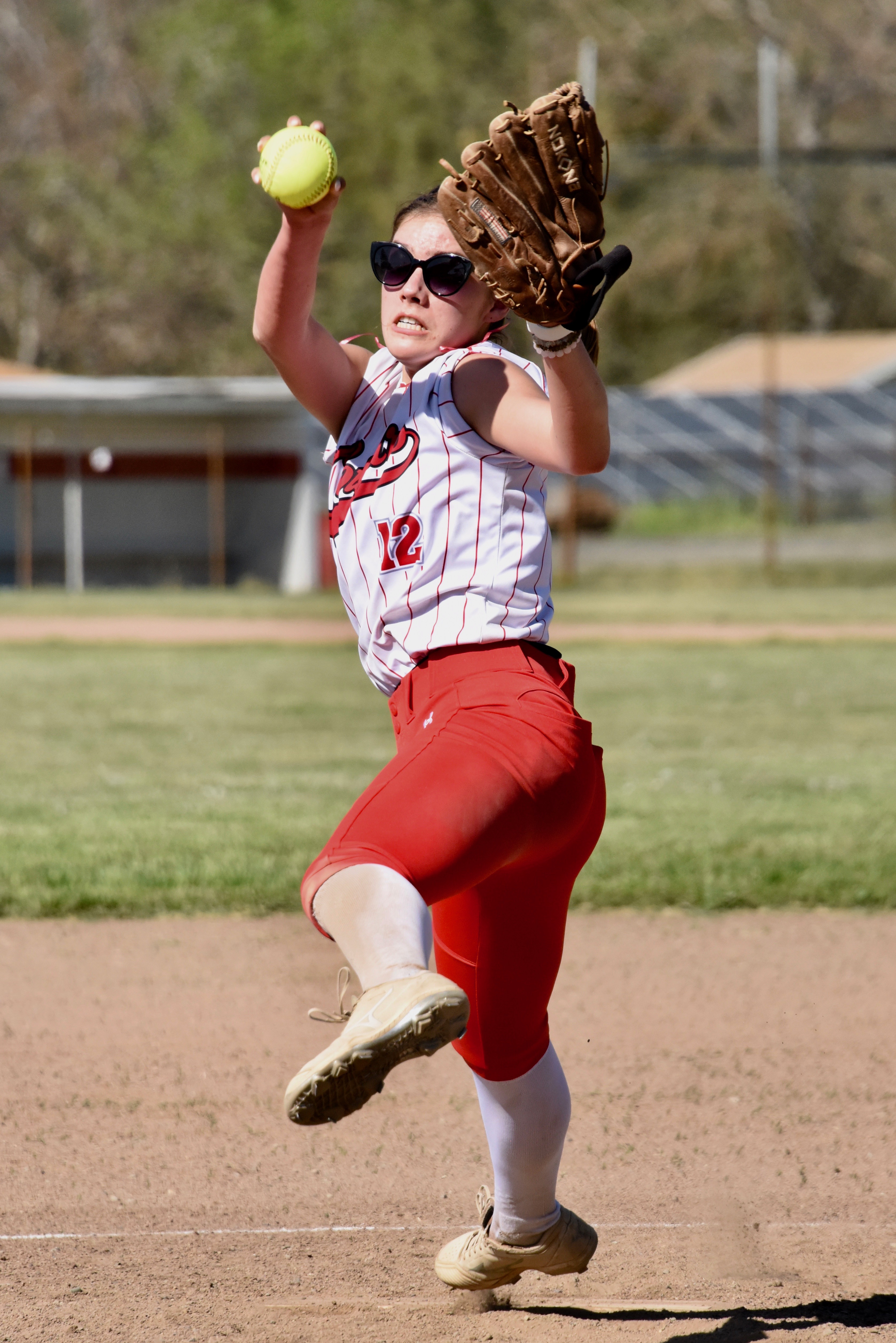Winning pitcher Nya Marcks allowed five hits, struck out eight and walked three, one intentionally, in Upper Lake's 5-4 extra-inning victory over Credo. (Photos courtesy of Trett Bishop)