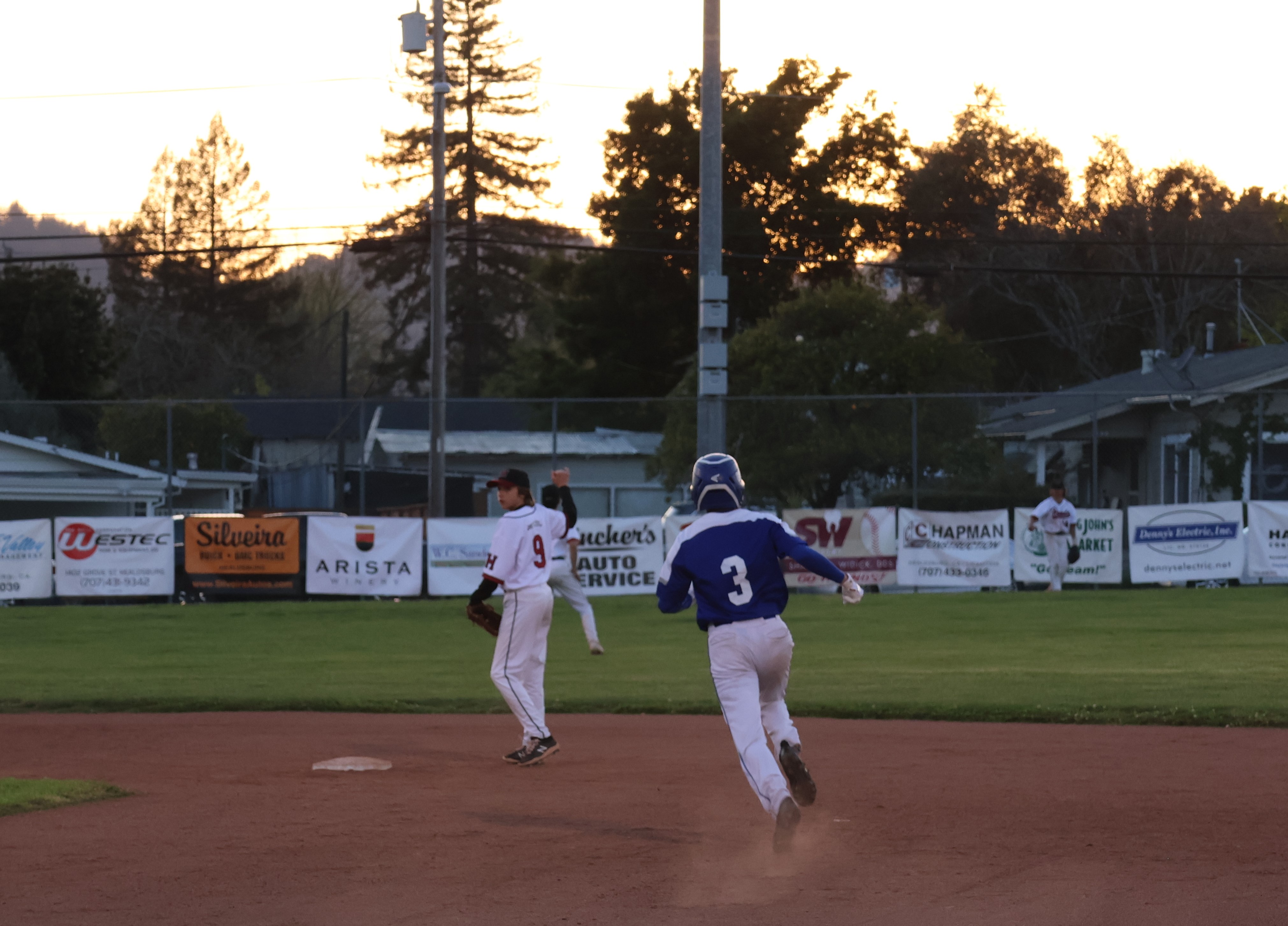 Lower Lake's Buddy Felder motors into second base with a leadoff double to left field in the top of the third inning. (Photos by Brian Sumpter)