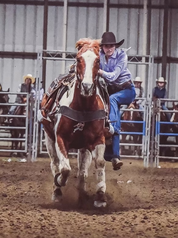 Jamie Pullman, a senior at Middletown High School, won the girls goat tying championship during the District 2 High School Rodeo Championships April 22-23 in Corning. She qualified for the state finals in both goat tying and barrel racing. (Courtesy photo)