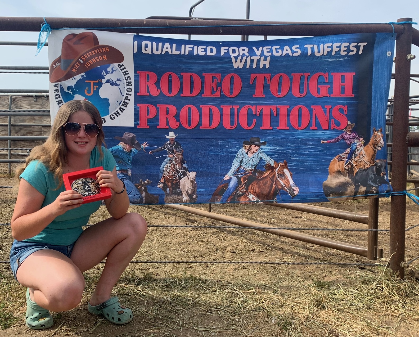 Jadyn Owens, a seventh-grader at Middletown Middle School, was the winner in the 12-and-under goat tying division and the runner-up in the 12-and-under barrels racing division Saturday during the Vegas Tuffest Jr. World Championships qualifier in Clovis. She advances to the Vegas Tuffest Jr. World Championships Dec. 6-10 in Las Vegas. (Courtesy photos)