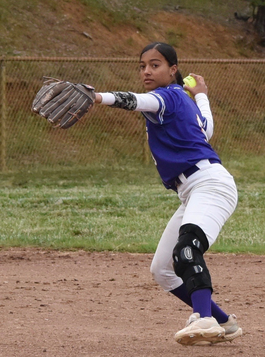 While the Middletown defense had a rough day, senior shortstop Jaidyn Brown played flawless defense. She threw out four Clear Lake runners at first base and nearly made an outstanding play on Lilianna Cruz's infield single in the fifth inning. (Photos courtesy of Trett Bishop)