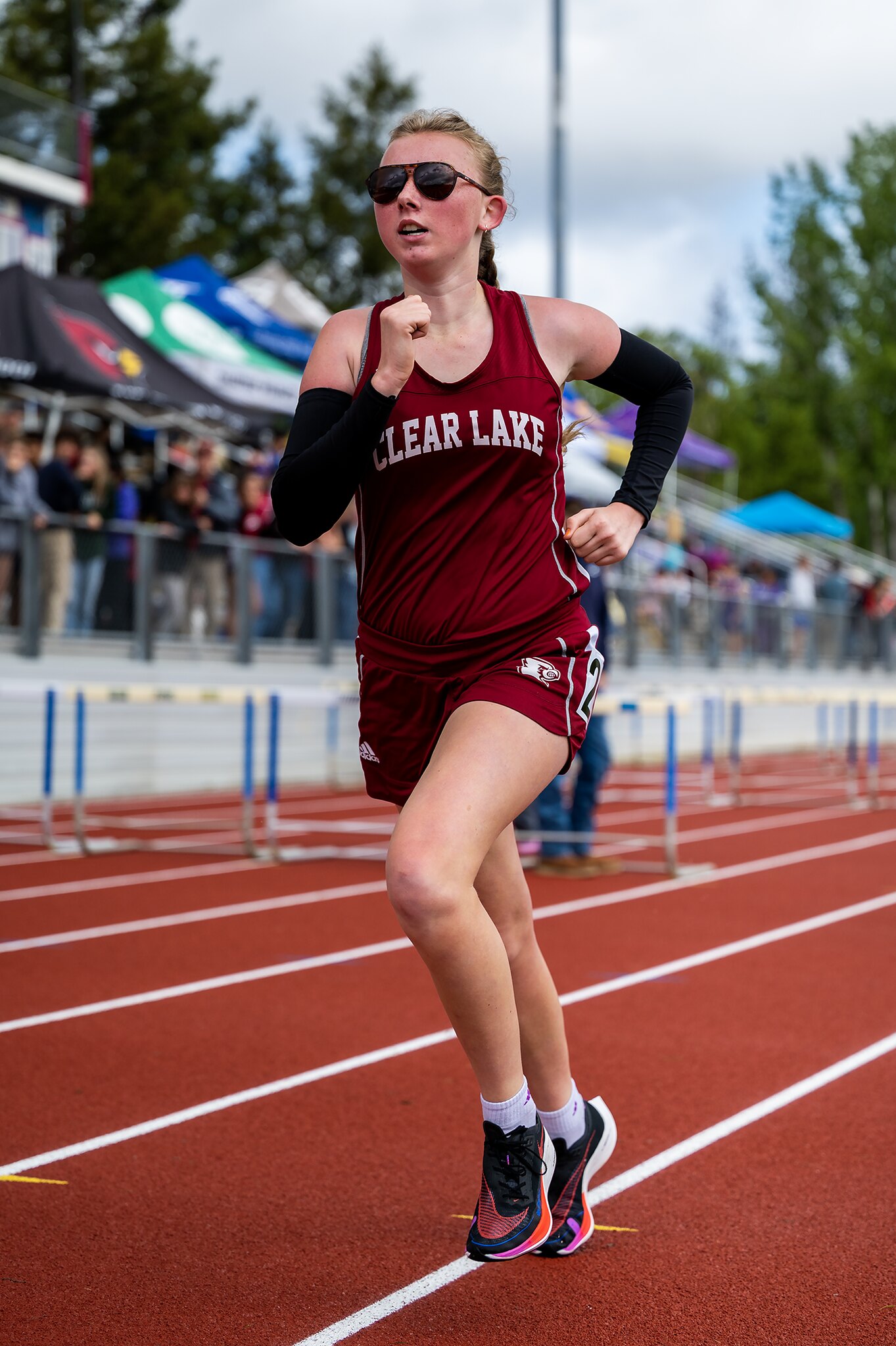 Clear Lake High School's Hannah Garrity won the 3,200 meters in 12 minutes, 8.74 seconds Saturday during the Coastal Mountain Conference Track and Field Championships in Lower Lake. She also finished second in the 1,600. (Photo courtesy of Michael Lucid)