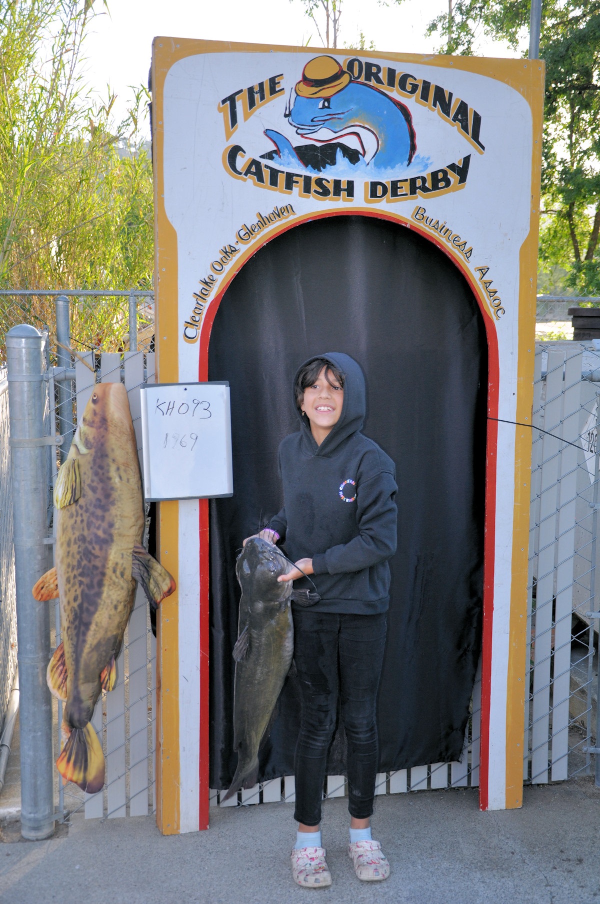 Alani Hickison won the age 10-and-under division with a 19.69-pound catfish.