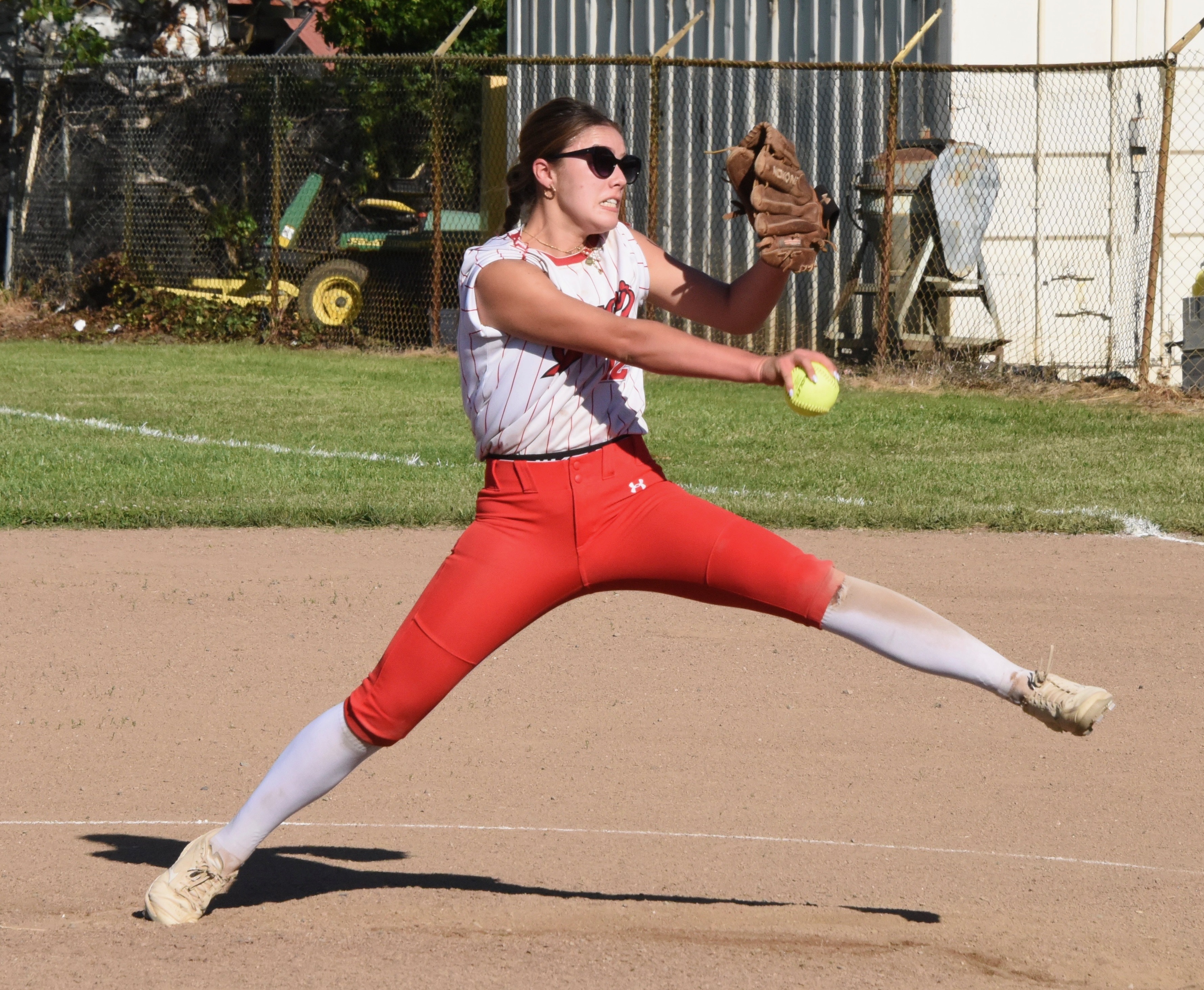 Upper Lake High School junior pitcher Nya Marcks is a first-team selection on the All-North Central League II softball squad. (Photos courtesy of Trett Bishop)