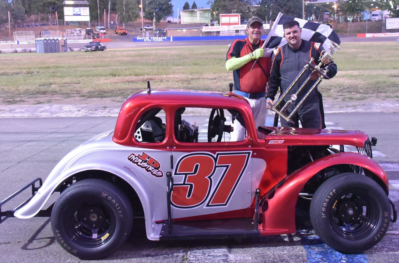 Dannie Carpenter won the Legends main event Saturday night at the Lakeport Speedway. (Photos courtesy of Russell Bishop)