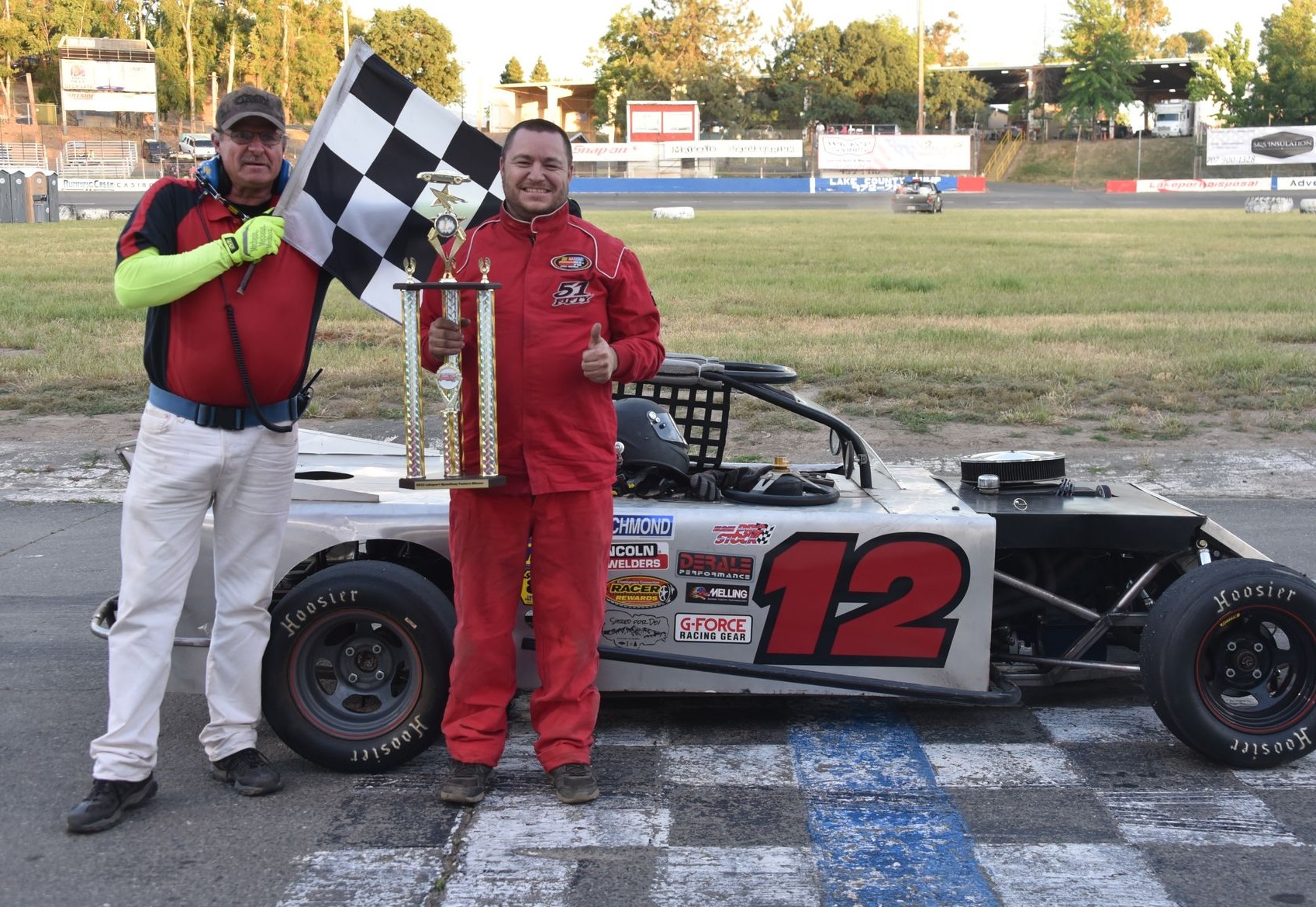 Ron Portlock won the mini-modifieds main event Saturday night at the Lakeport Speedway. (Photos courtesy of Russell Bishop)