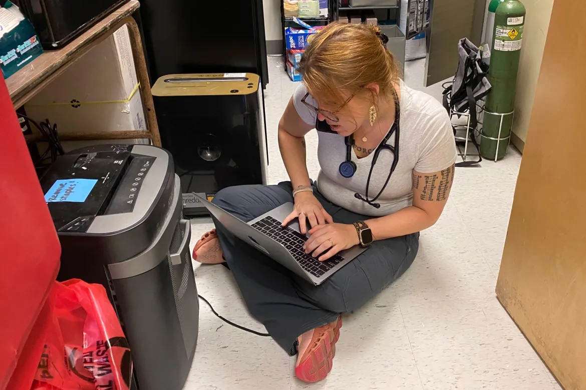 Elyse Stevens, a primary care doctor who specializes in addiction. trade groups representing doctors are concerned that AI algorithms are driving an increase in denials for necessary care. (AQUIL BEY)