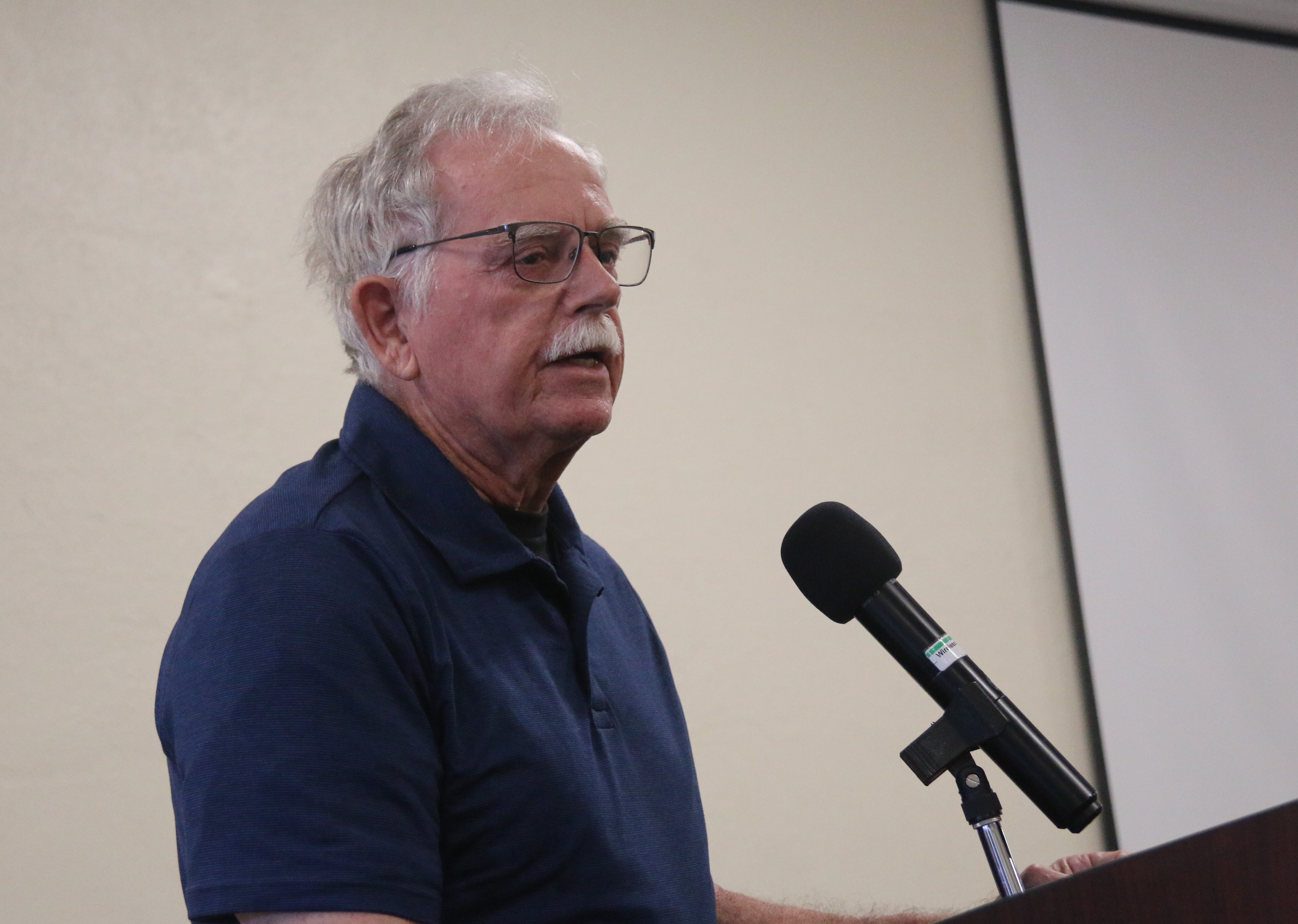 Thomas Jordan, representing the Scott's Valey Energy Corp. interests, maintaining a biochar processing plant slated for location in Upper Lake poses no harm to the environment or residents at the WRTH meeting, June 26, 2024.