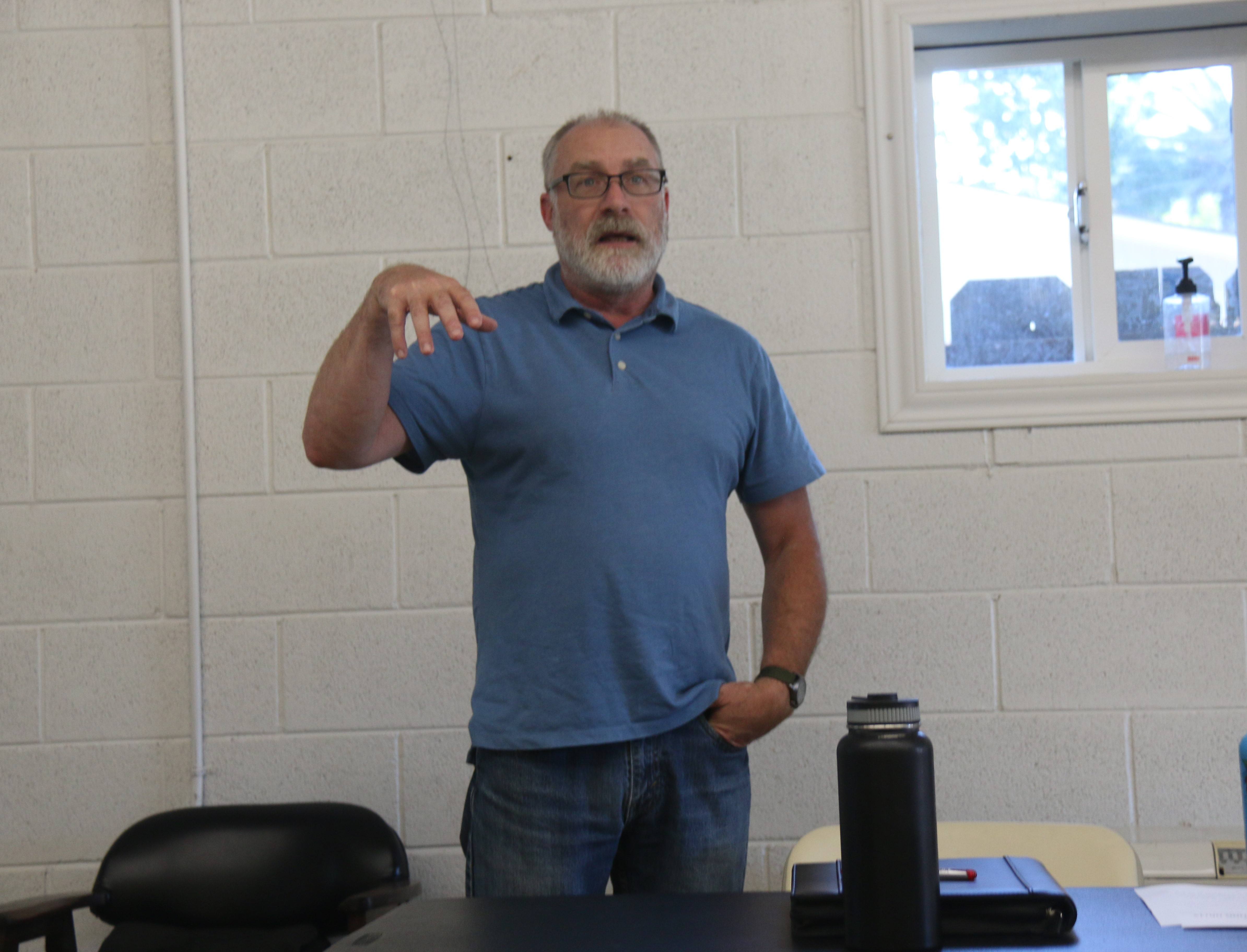 Scott Harter, Special Districts Administrator for Lake County informs councilmen for the Big Valley Advisory Council the need to do a Prop. 218 procedure as he explained state requirements to raise fees without voter approval, in Kelseyville Senior Center, June 12, 2024. (William Roller- LAKE COUNTY PUBLISHING.)