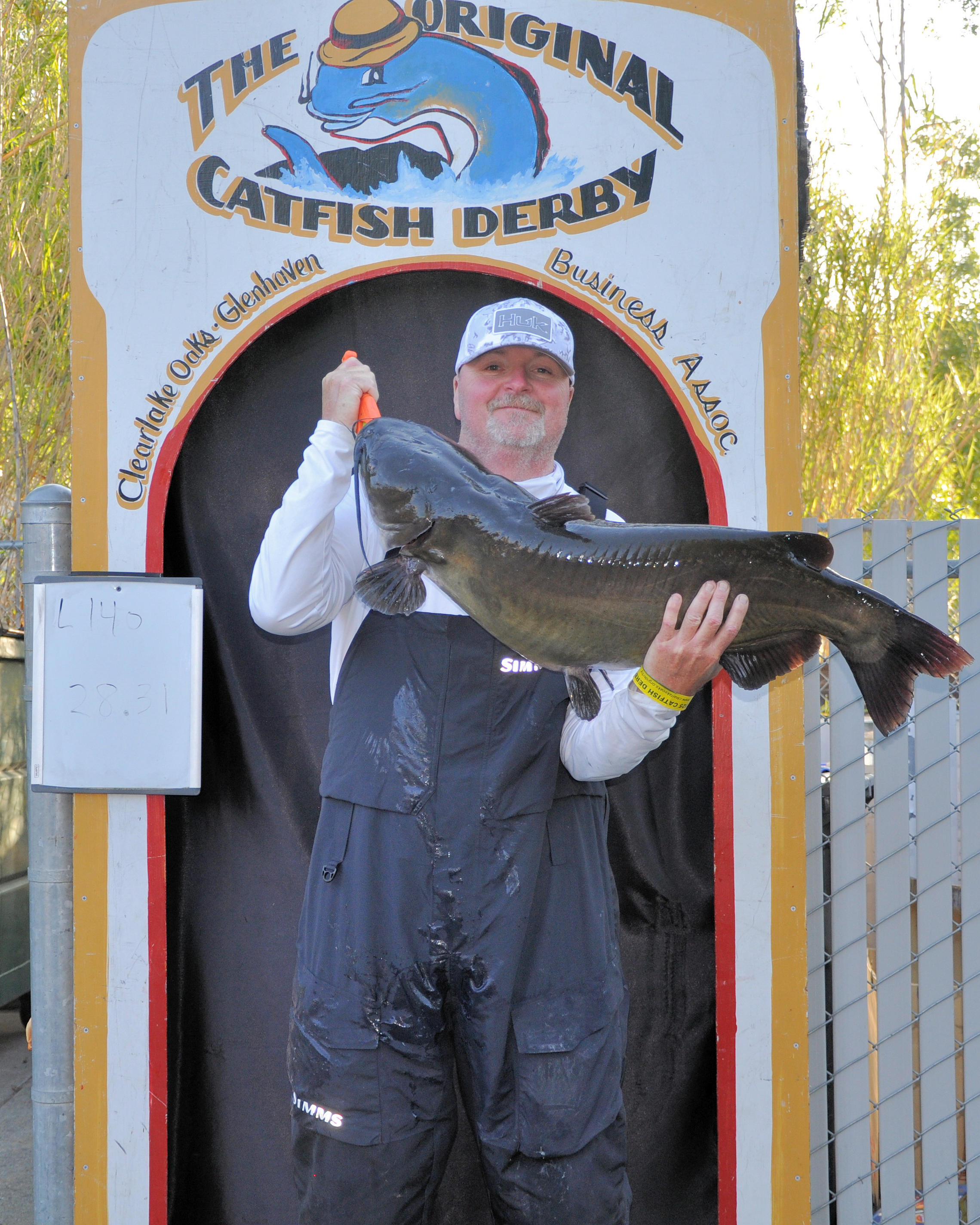 Jerry Bybee of Marysville shows off his 28-pound catch which netted him first place over the weekend during the Catfish Derby in Clearlake Oaks. (courtesy photo)
