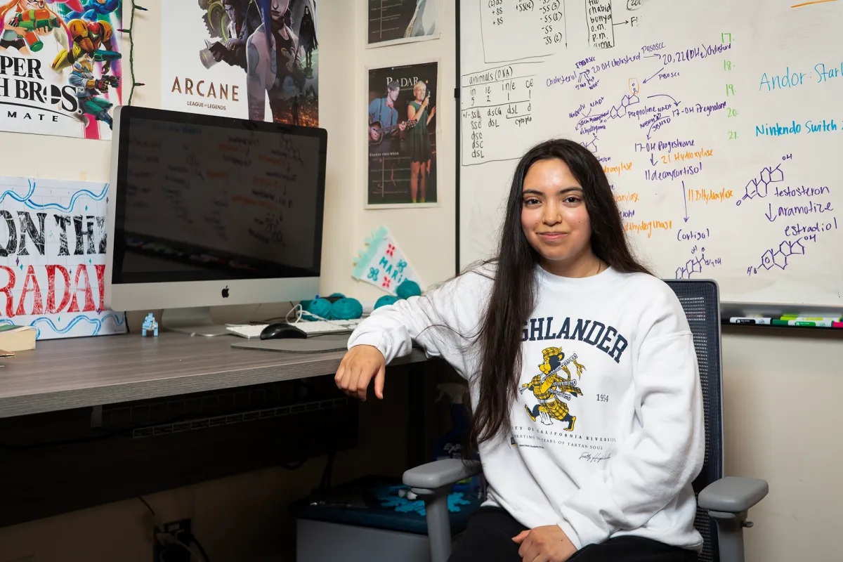 Maribel Gamez-Reyes, who graduated from Saint Mary's Academy in 2021, at UC Riverside on May 19, 2025. Photo by Kyle Grillot for CalMatters