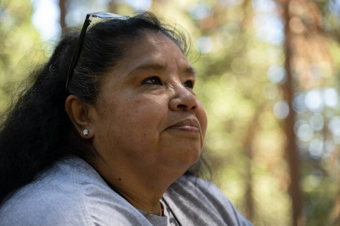 Colfax-Todds Valley Consolidated Tribe elder Gerri Camp enjoys the peacefulness earlier this month on the 40 acres that her tribe recently acquired on Moody Ridge near Alta. 