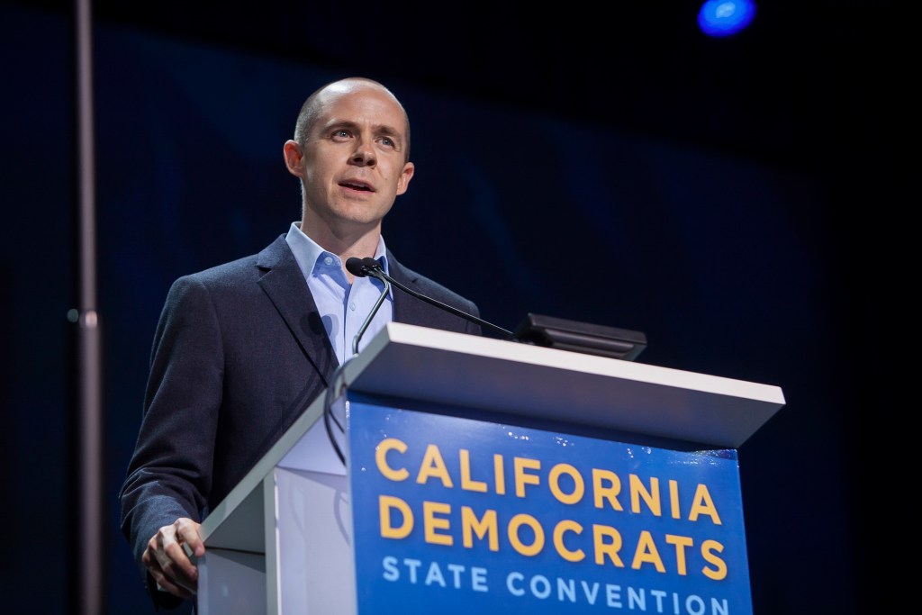 Rusty Hicks, California Democratic Party Chair, at the California Democratic Party Convention in San Francisco in 2019.