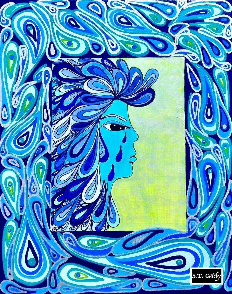 Artist ST Gately I Don_t Recognize Myself, Part IV Crown of Tears, Mixed Media on Canvas