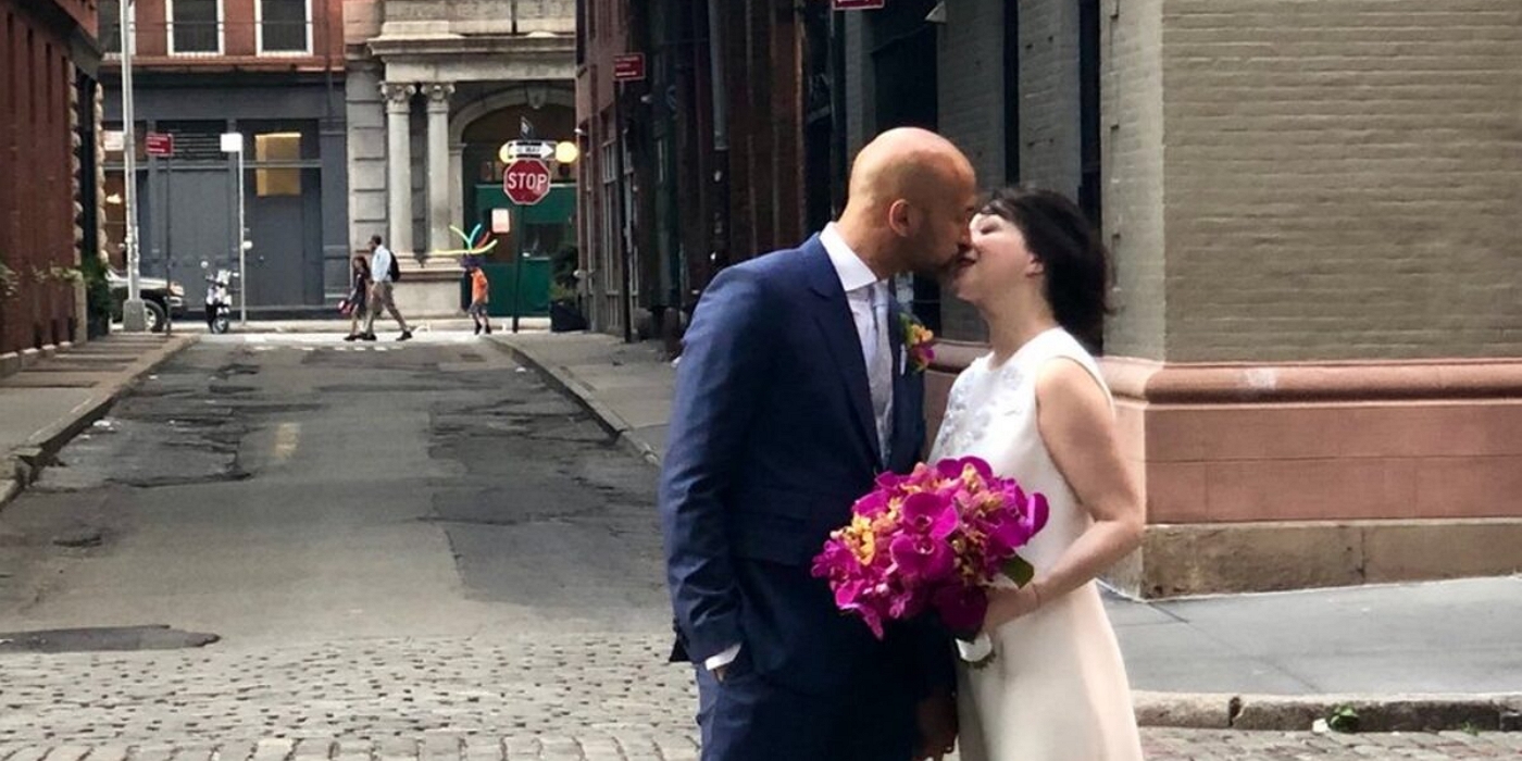 Elisa Pugliese and Keegan-Michael Key on their wedding day