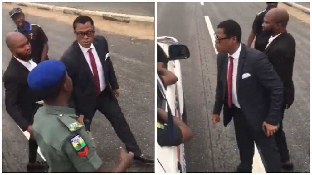 Oseni Rufai in an altercation with officers