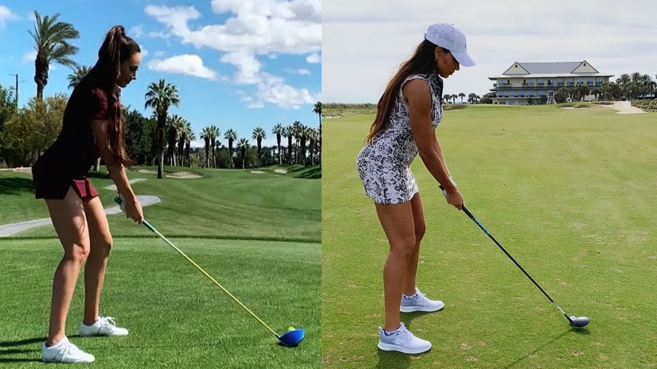 Holly Sonders playing golf