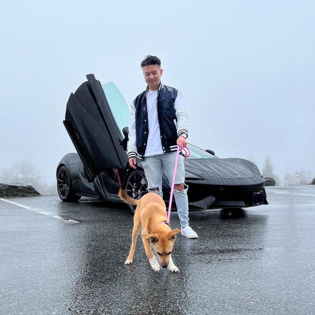 Wayne Liang with his dog