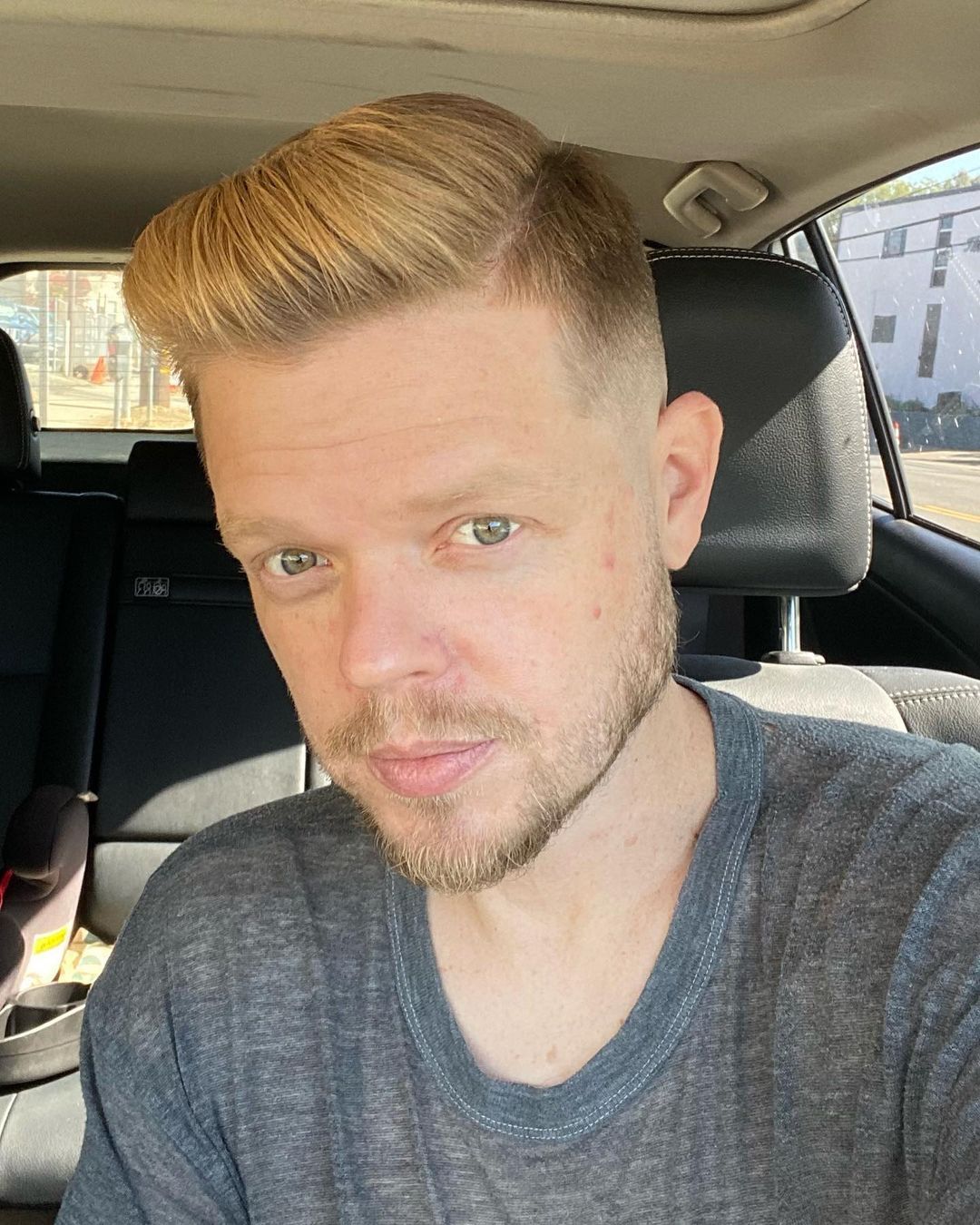 Elden Henson selfie in a car