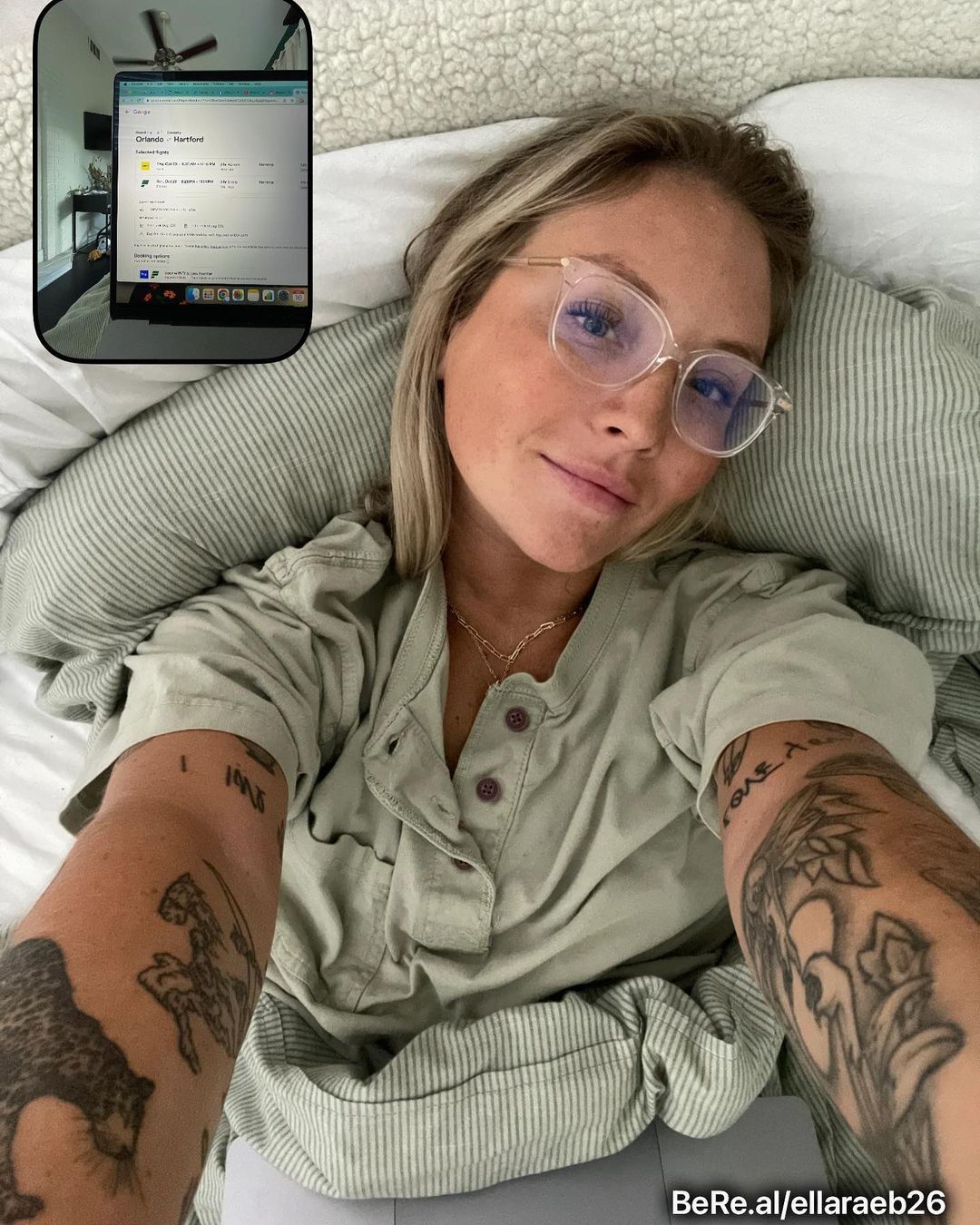 Ella Rae Wahlberg selfie showing her tattoos